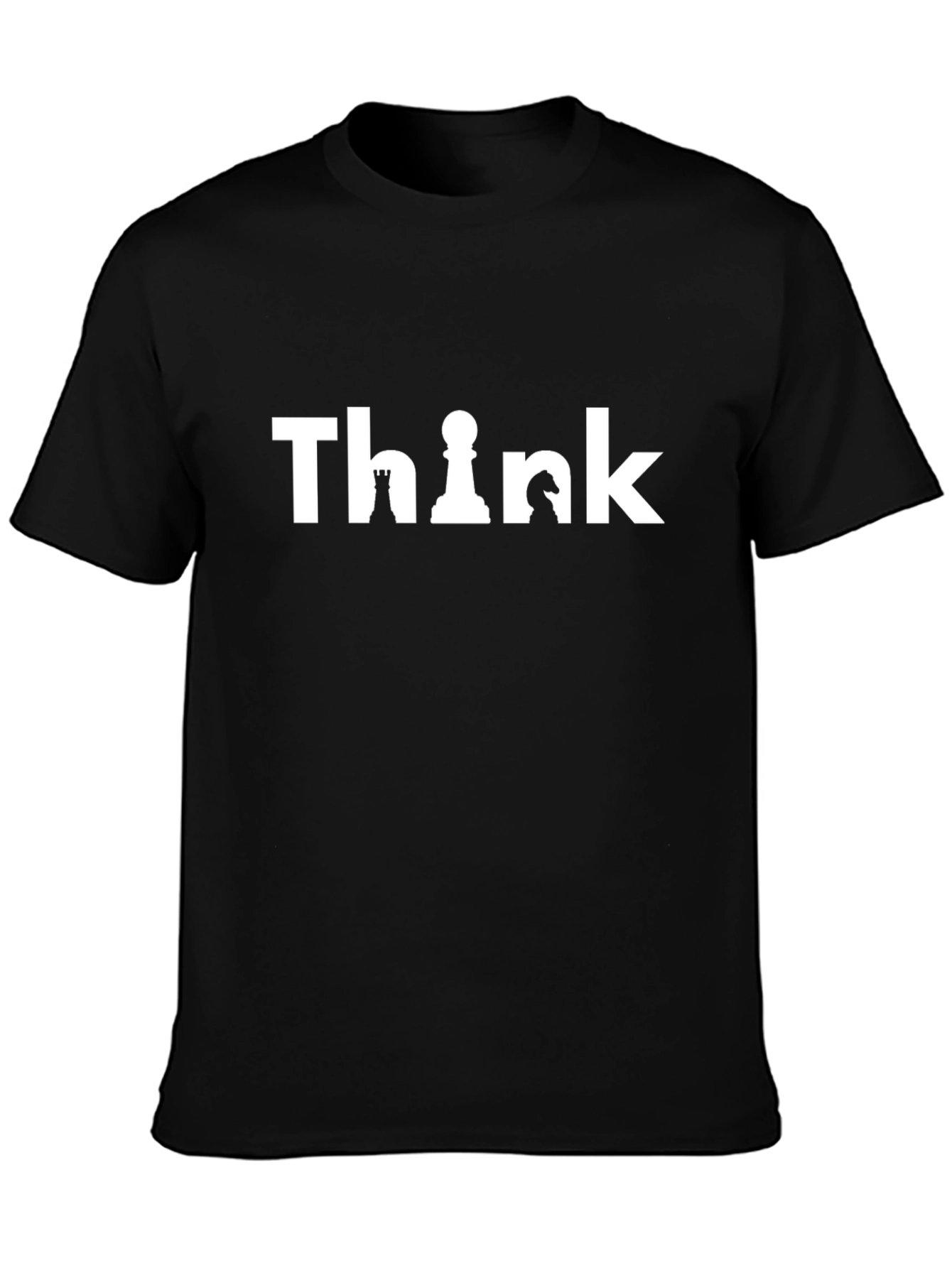 Think Chess Piece Graphic T-Shirt - Black