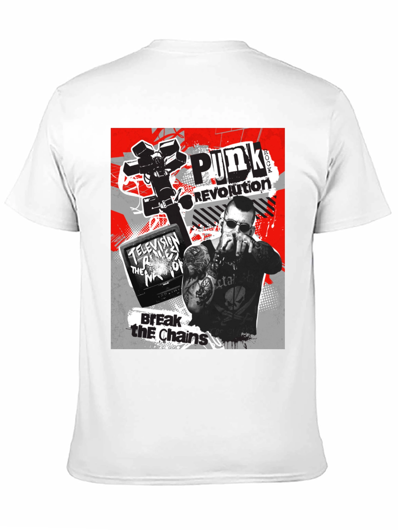 Punk Revolution Graphic Tee - Black Cotton T-Shirt