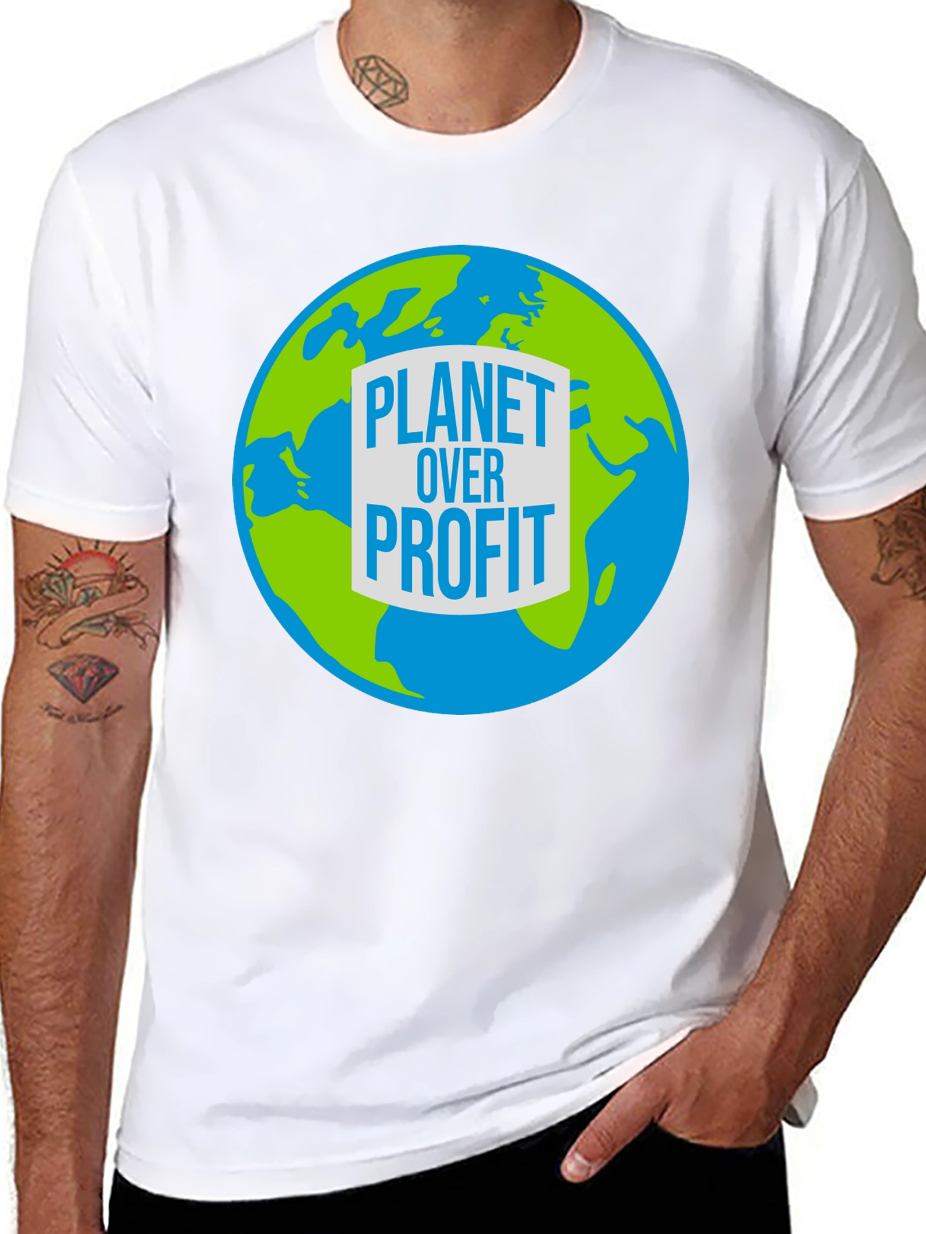 Planet Over Profit Graphic Tee - Eco-Friendly Design