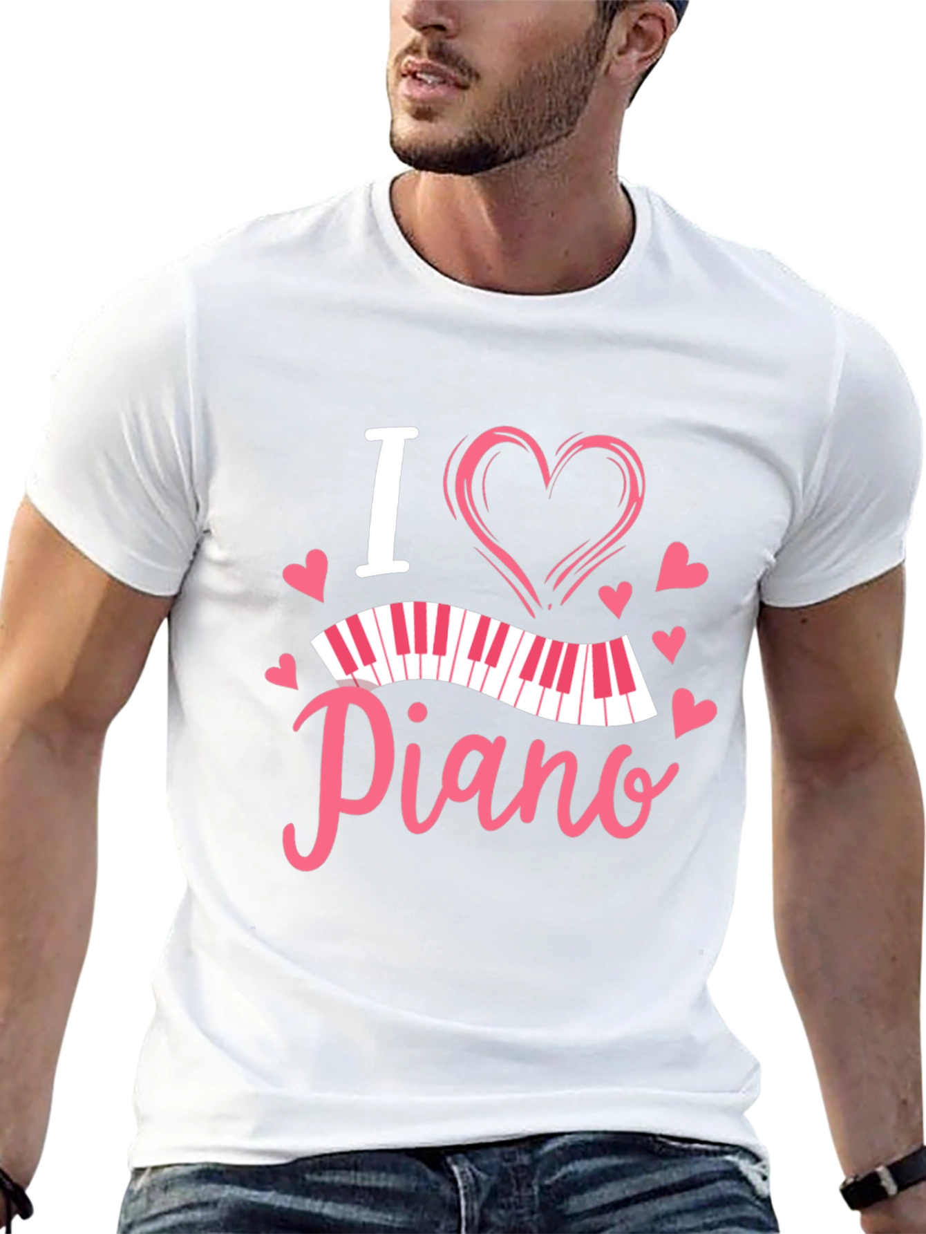 I Heart Piano Black T-Shirt