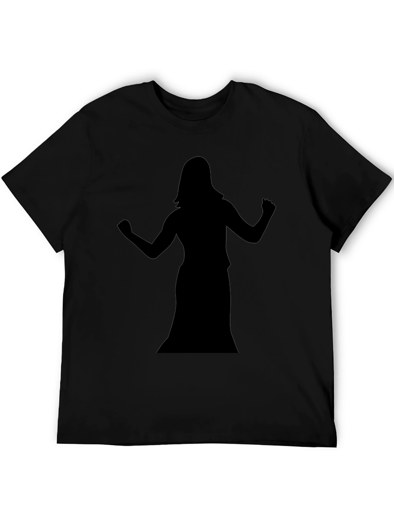 Black T-Shirt with Dancer Silhouette Graphic