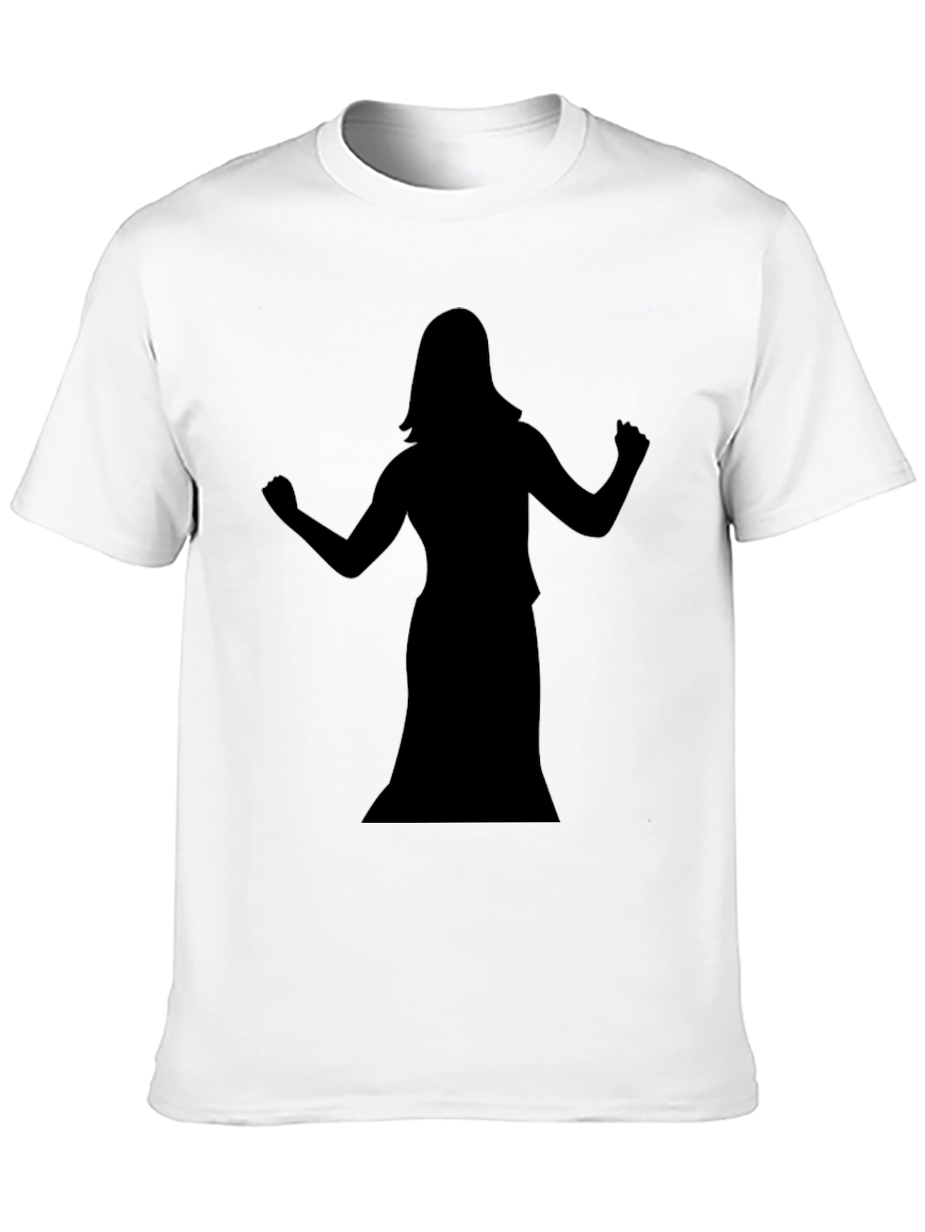 Black T-Shirt with Dancer Silhouette Graphic