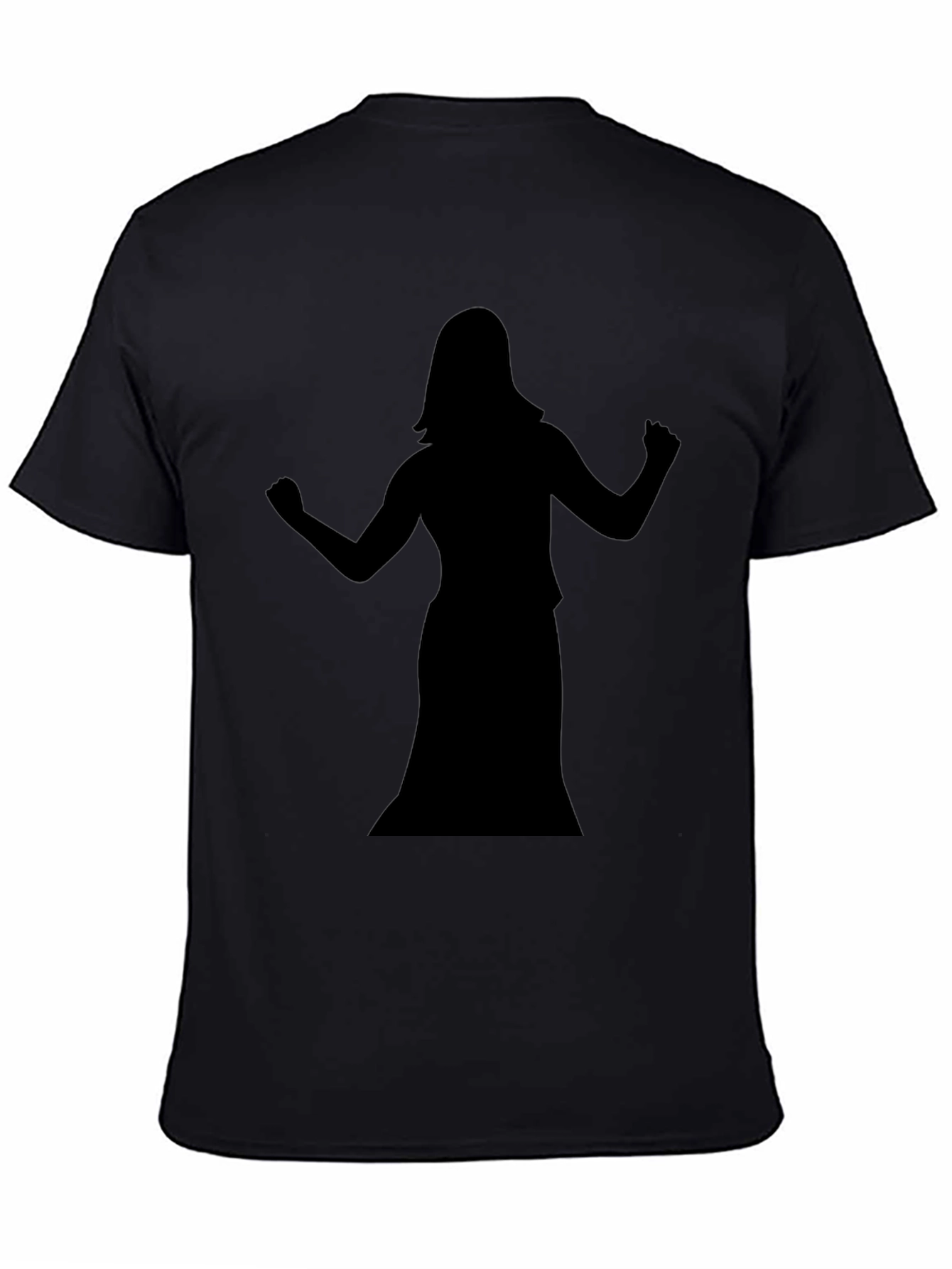 Black T-Shirt with Dancer Silhouette Graphic