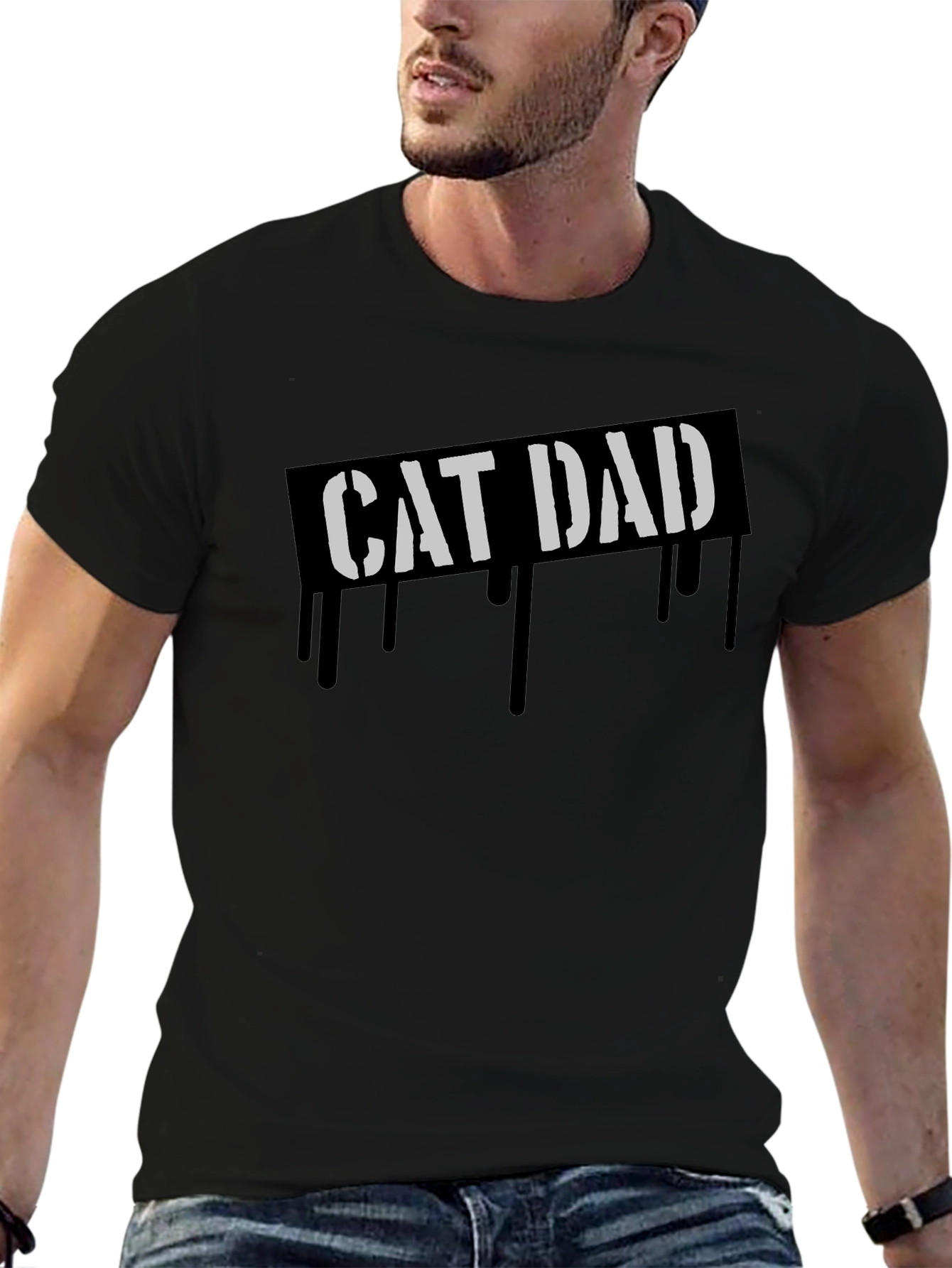 Cat Dad Graphic Tee - Cool Fathers Day Gift