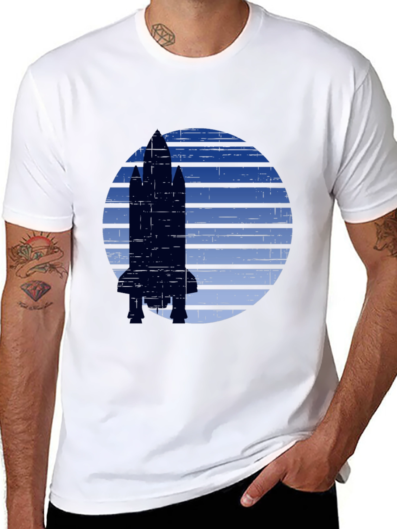Rocket Graphic T-Shirt - Retro Space Design