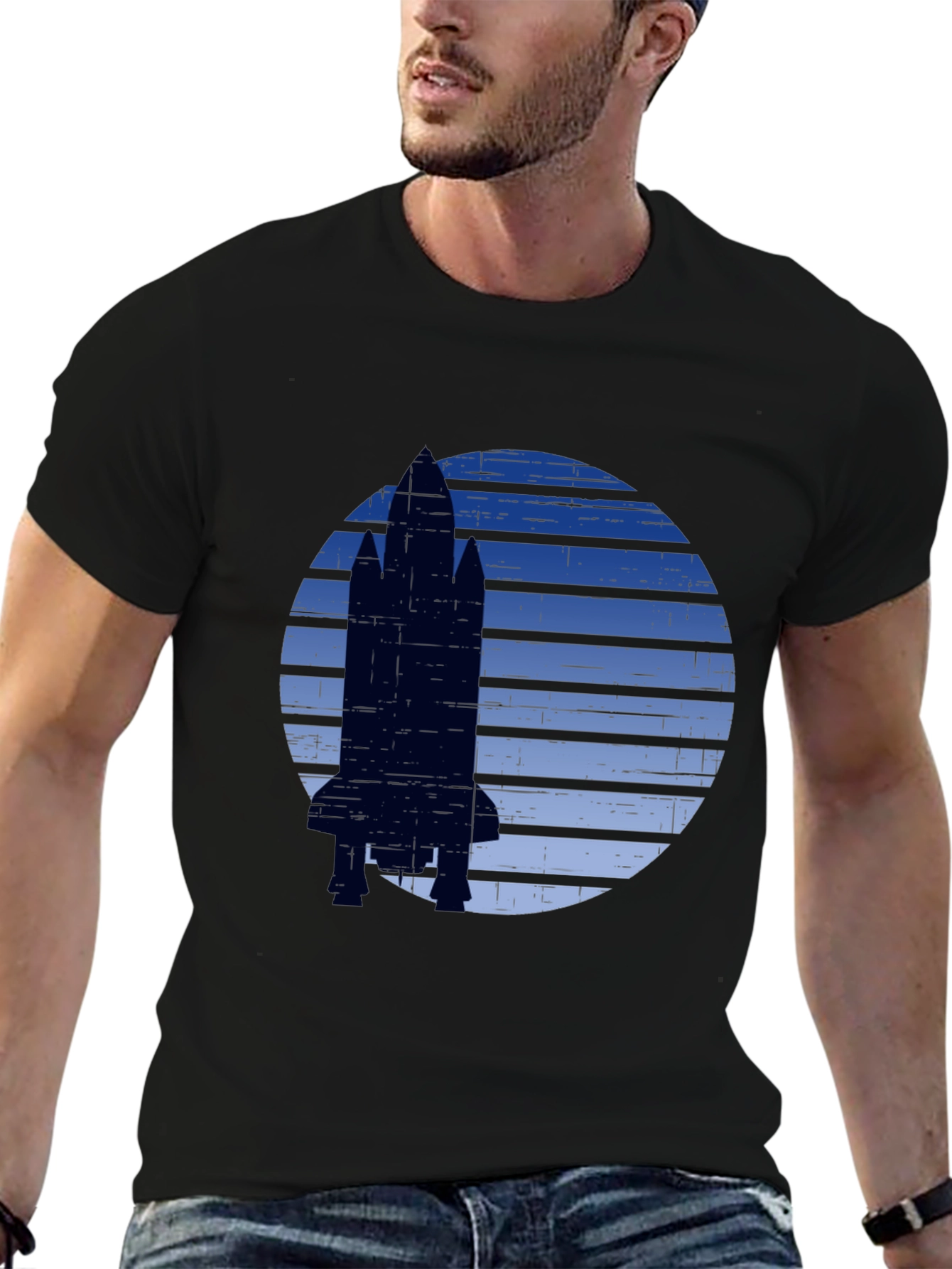 Rocket Graphic T-Shirt - Retro Space Design