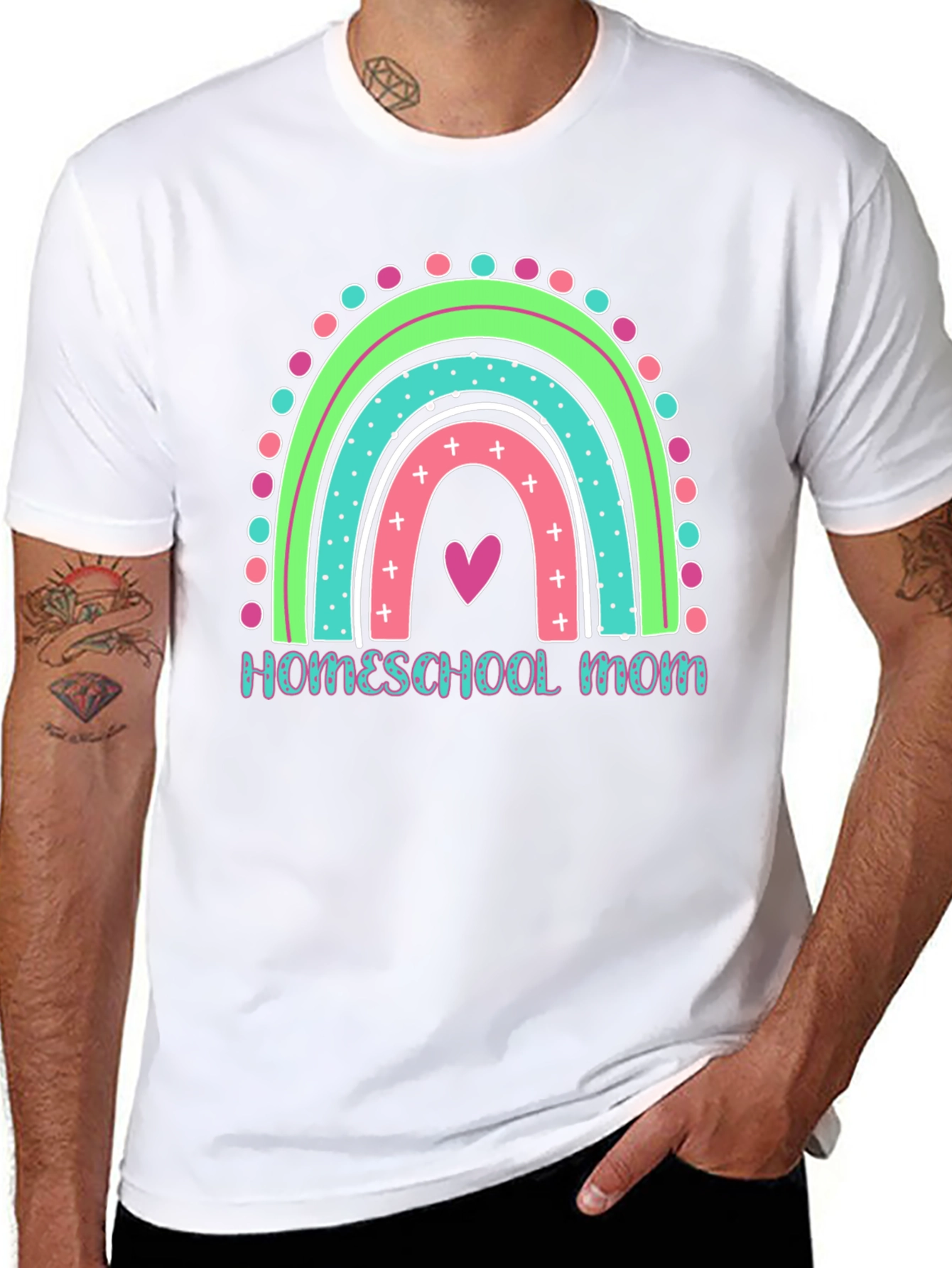 Homeschool Mom Rainbow Graphic Tee