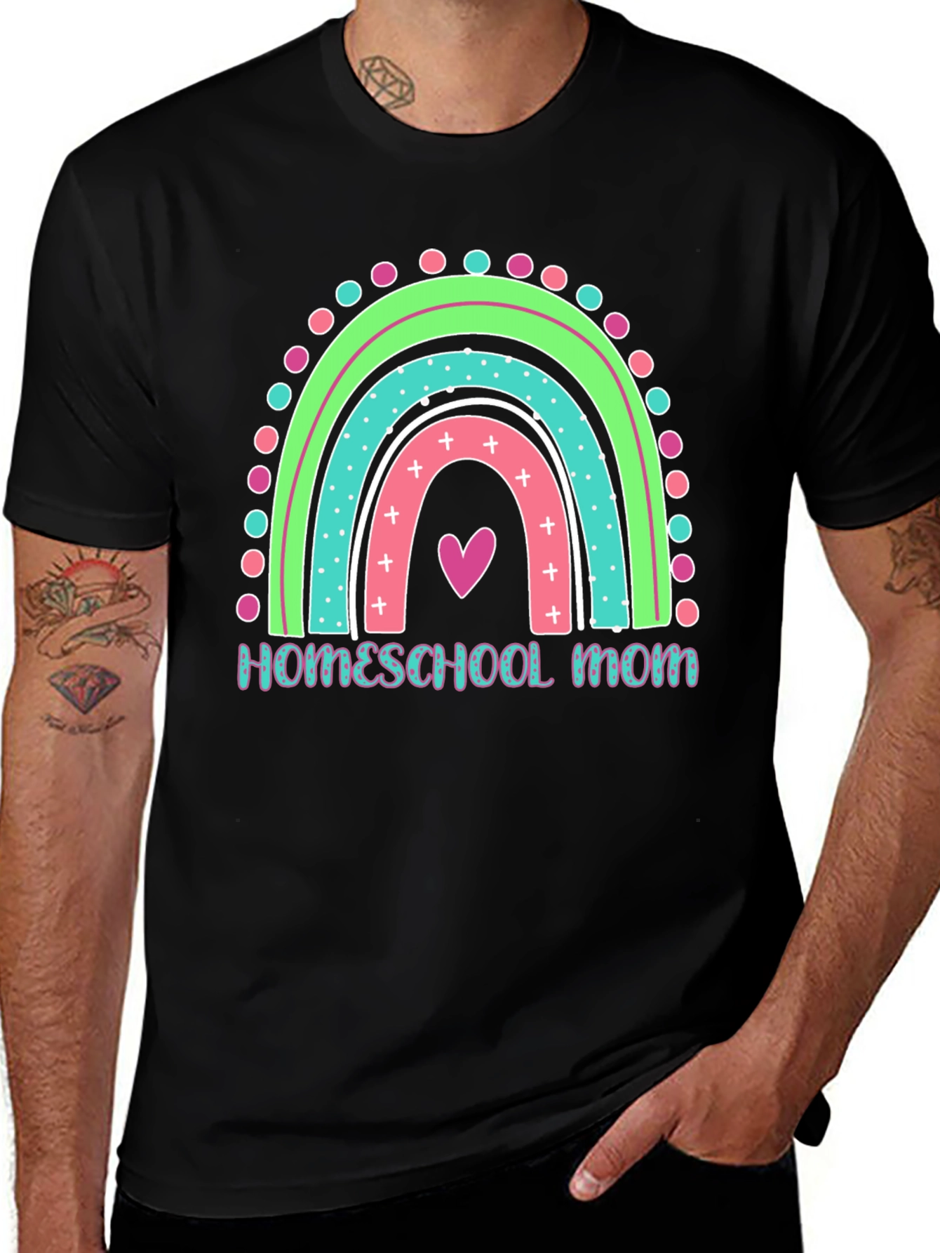 Homeschool Mom Rainbow Graphic Tee