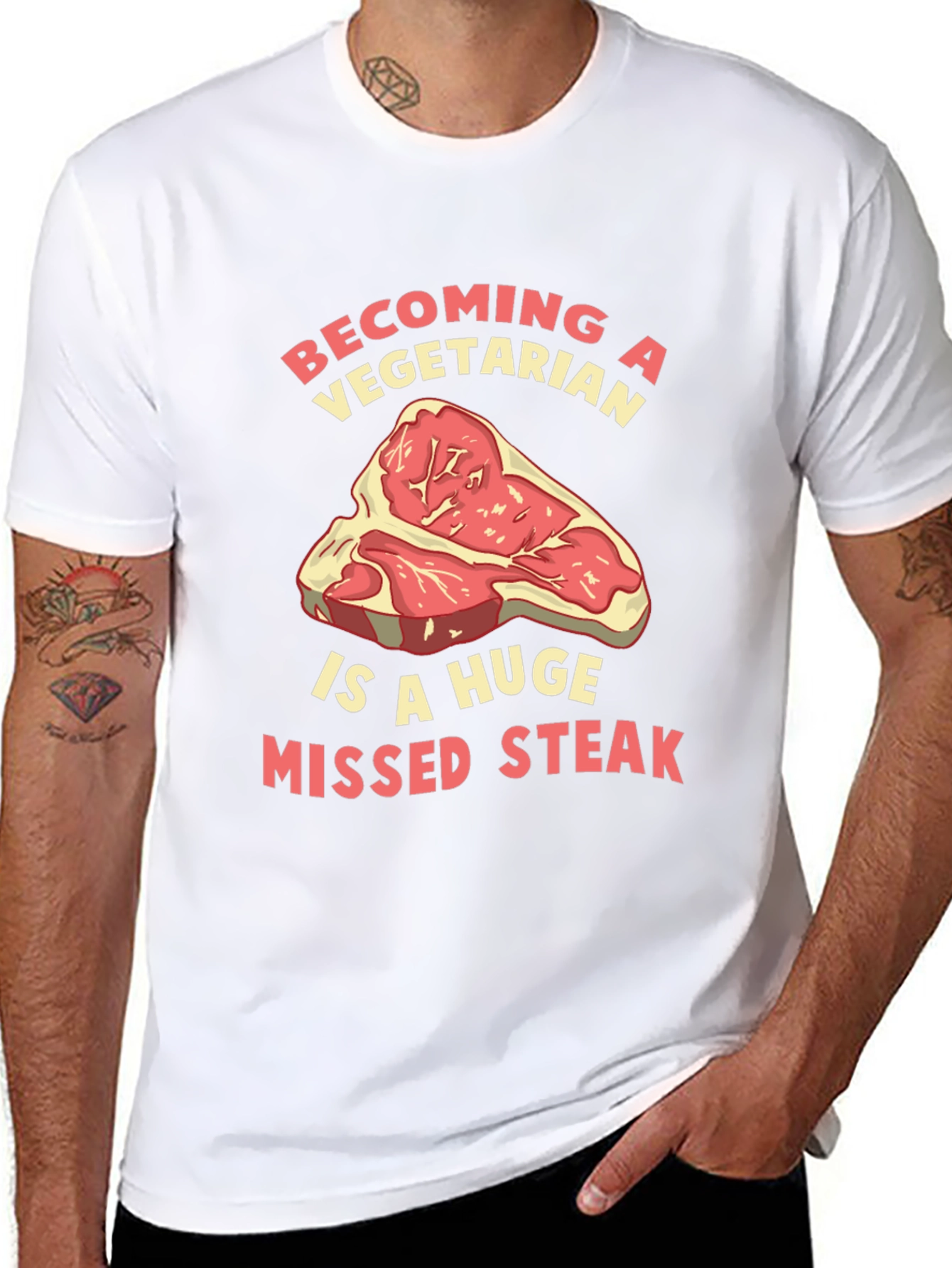 Funny Missed Steak Vegetarian T-Shirt