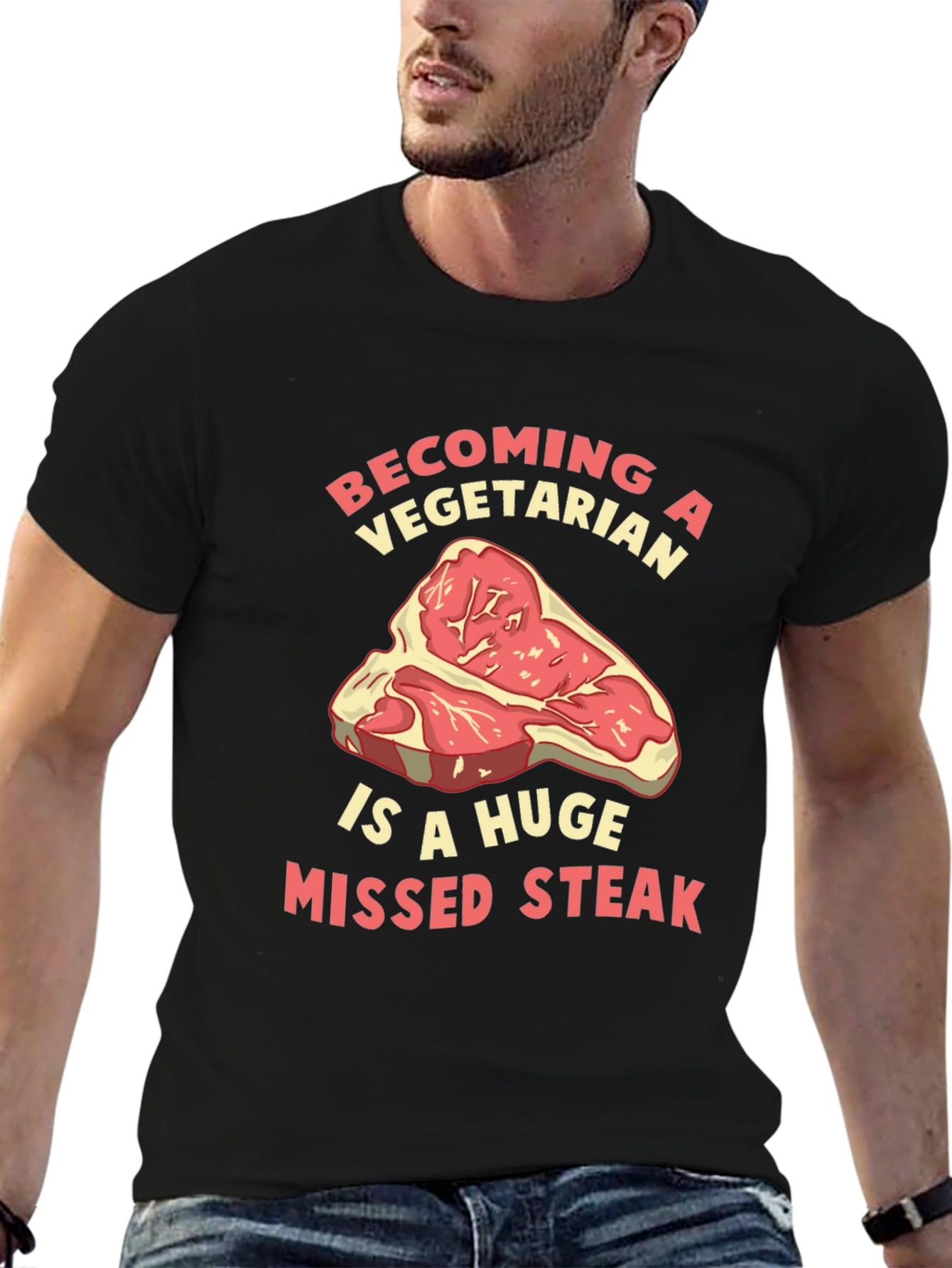 Funny Missed Steak Vegetarian T-Shirt
