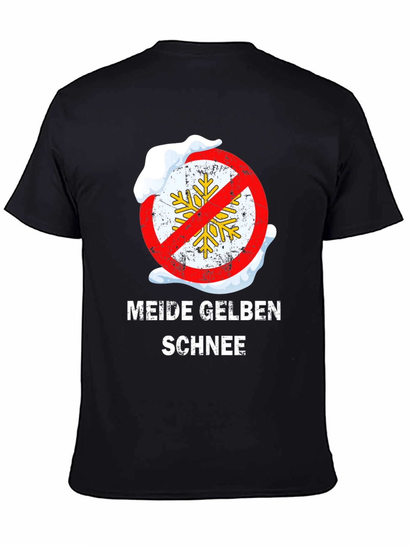 Meide Gelben Schnee T-Shirt - Novelty Winter Tee