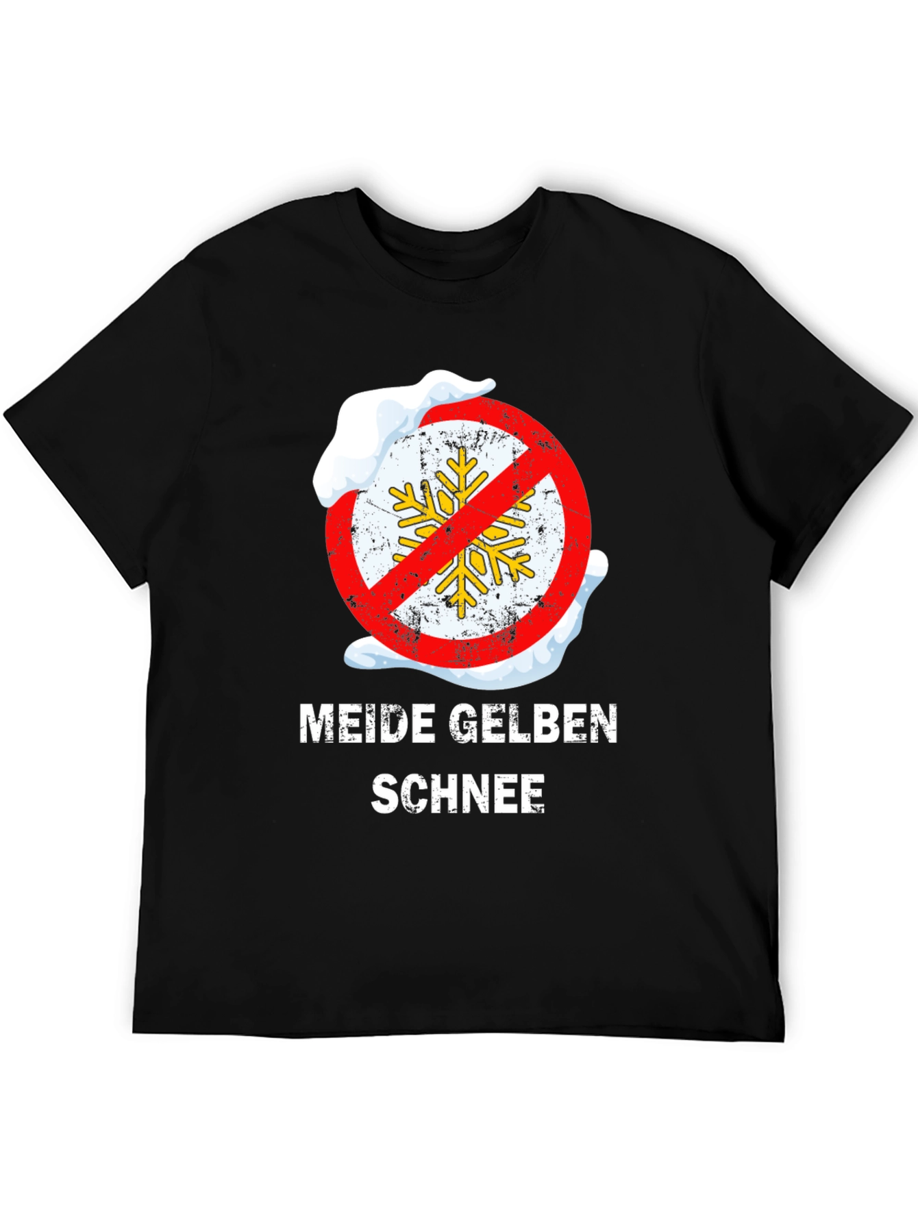 Meide Gelben Schnee T-Shirt - Novelty Winter Tee