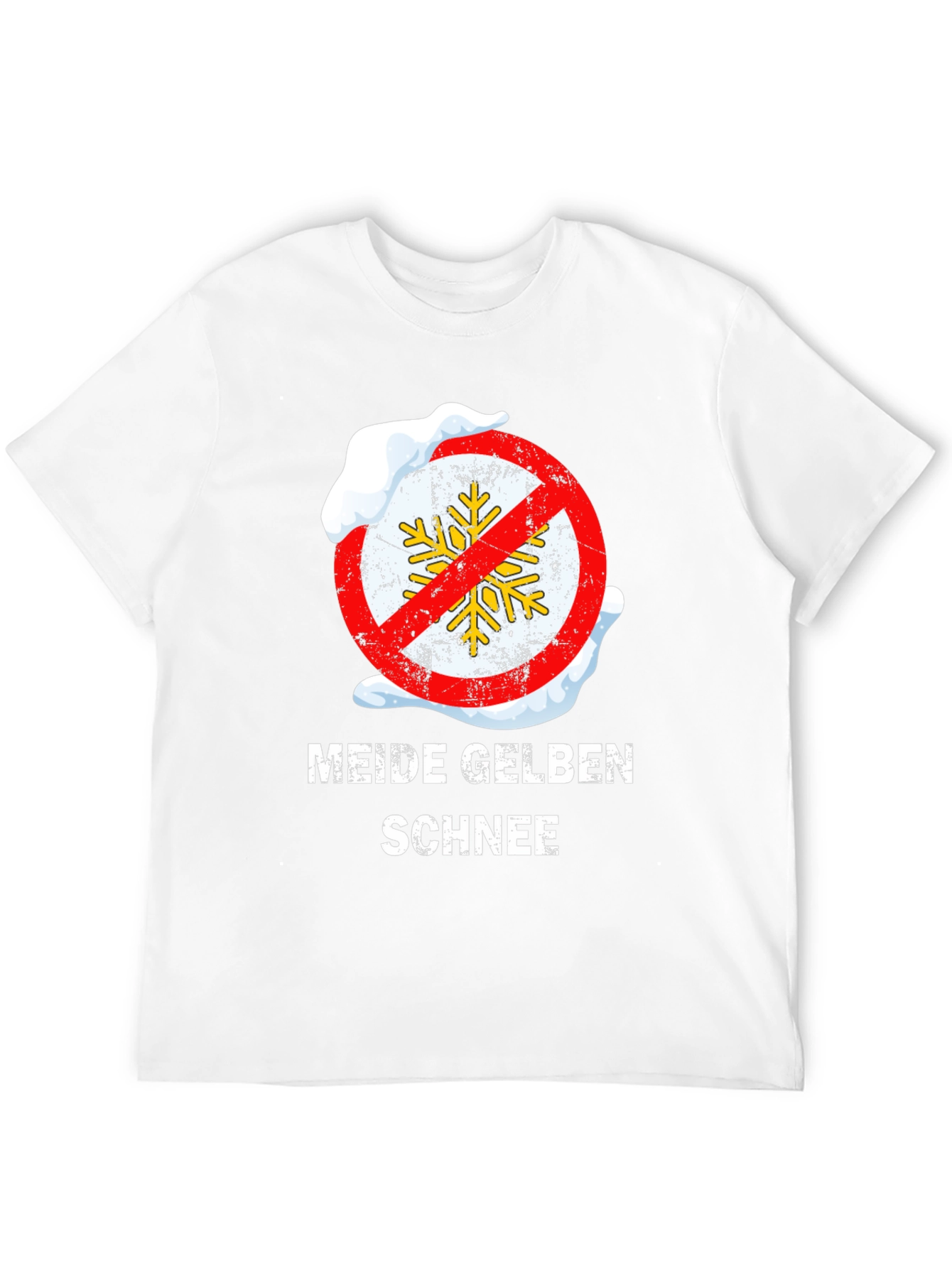 Meide Gelben Schnee T-Shirt - Novelty Winter Tee