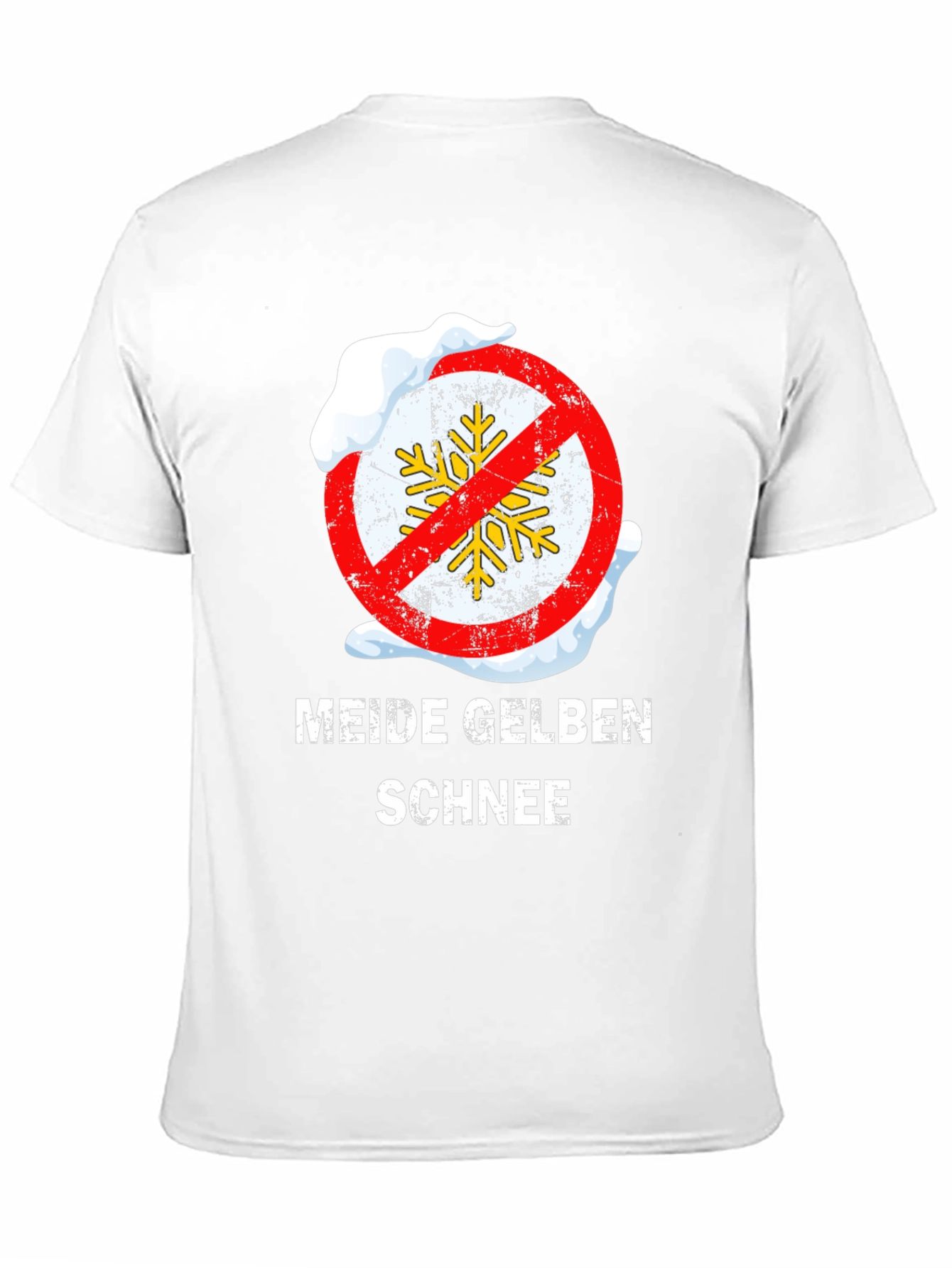 Meide Gelben Schnee T-Shirt - Novelty Winter Tee