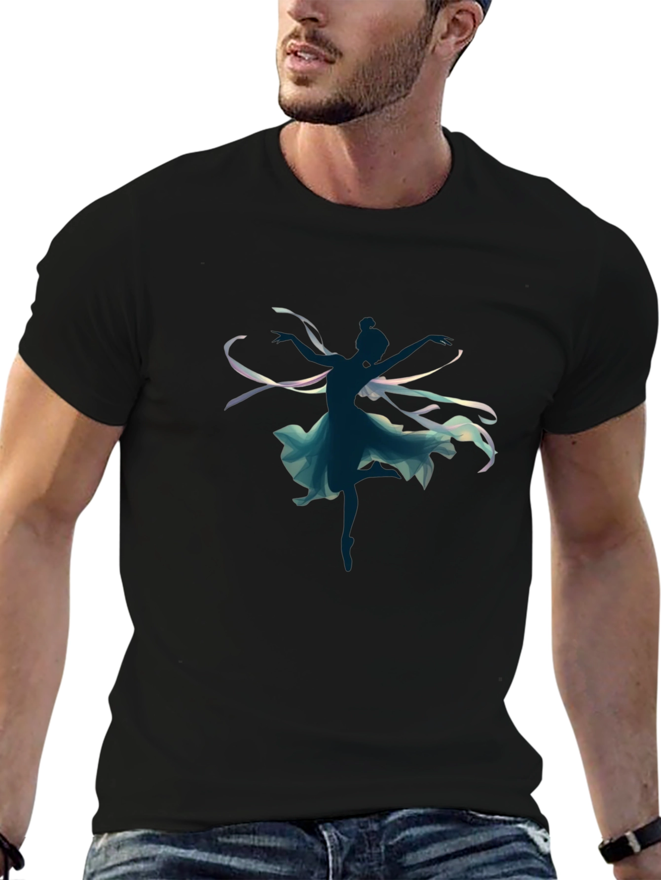 Dancing Silhouette Graphic Tee - Black