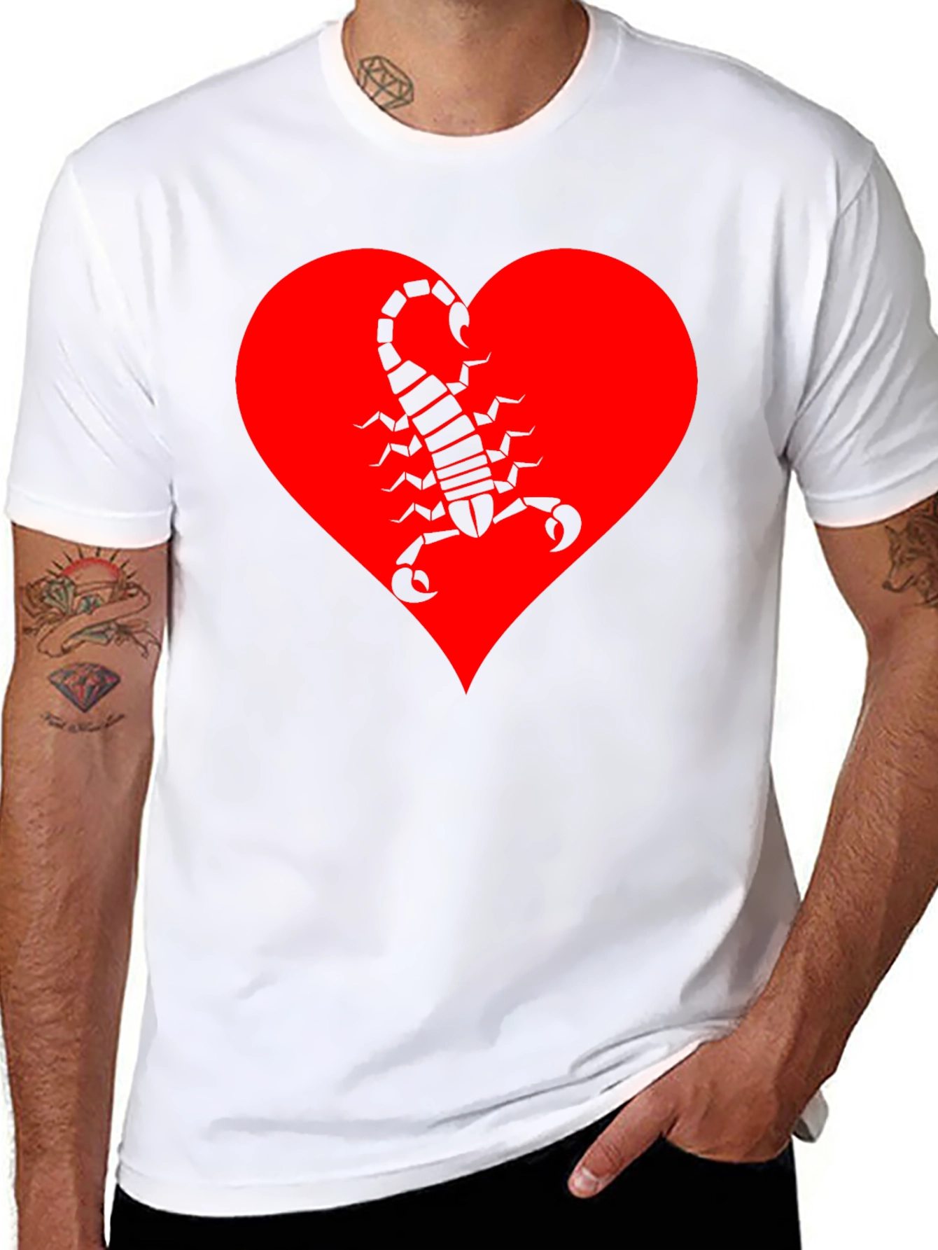 Scorpion Heart Graphic T-Shirt - Black
