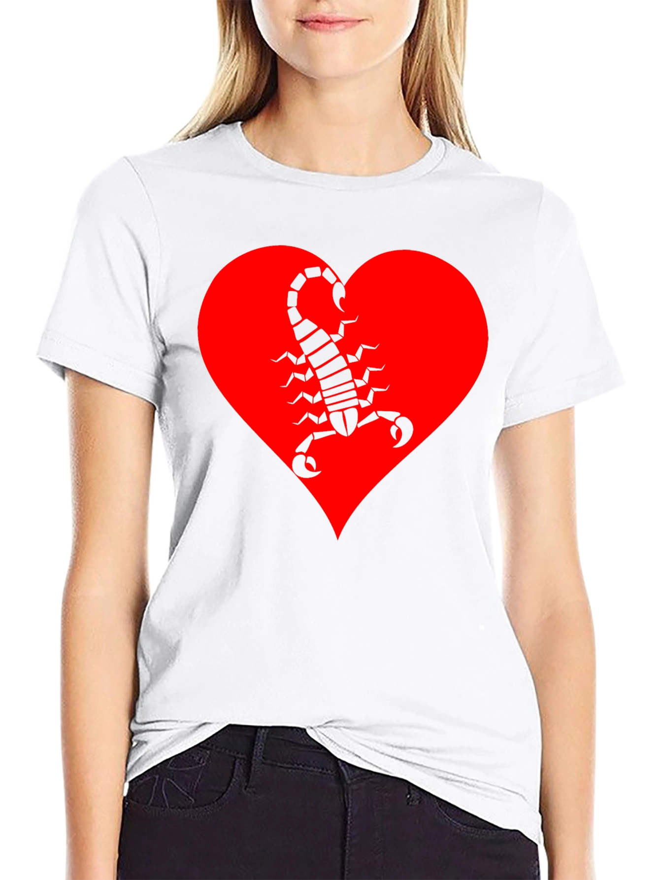 Scorpion Heart Graphic T-Shirt - Black