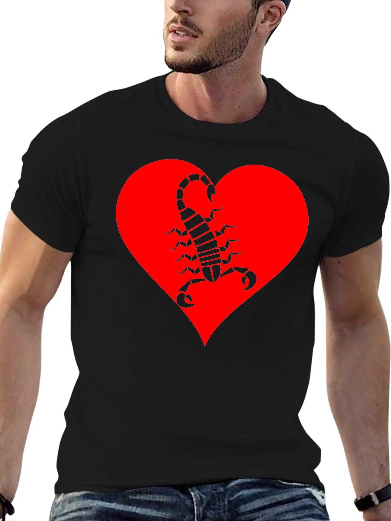 Scorpion Heart Graphic T-Shirt - Black