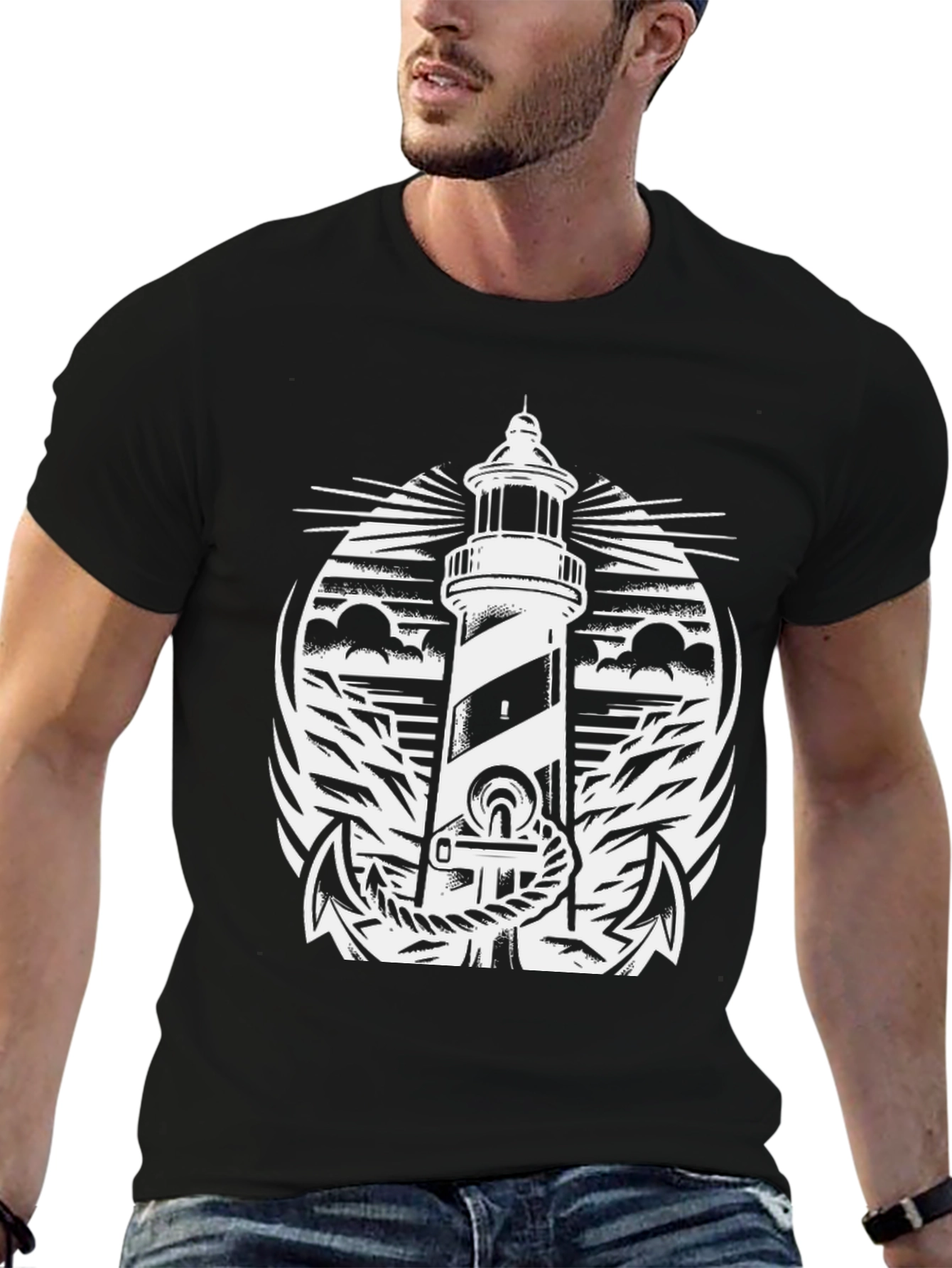 Nautical Lighthouse Graphic T-Shirt