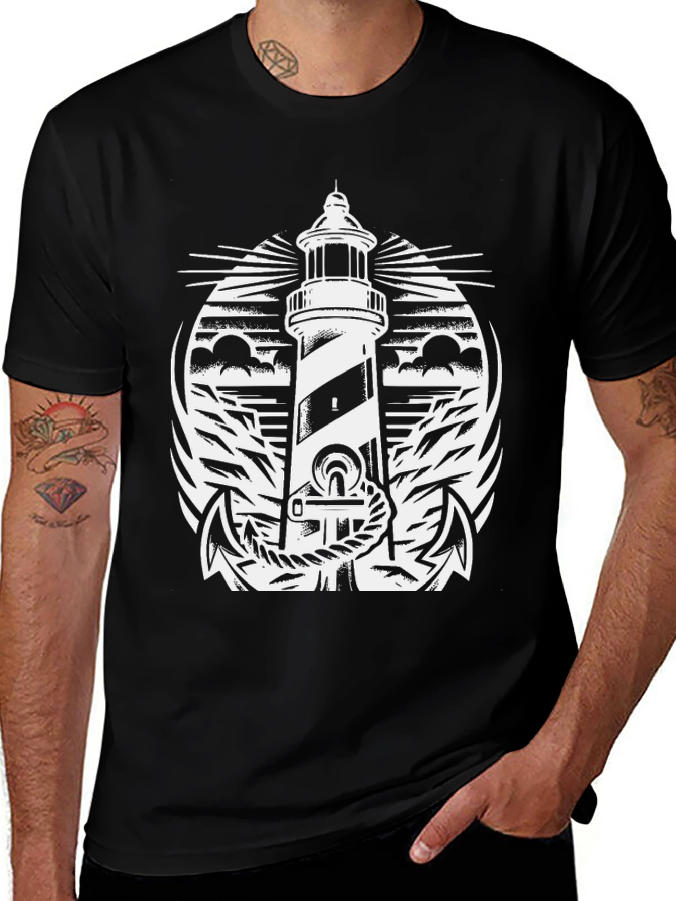 Nautical Lighthouse Graphic T-Shirt