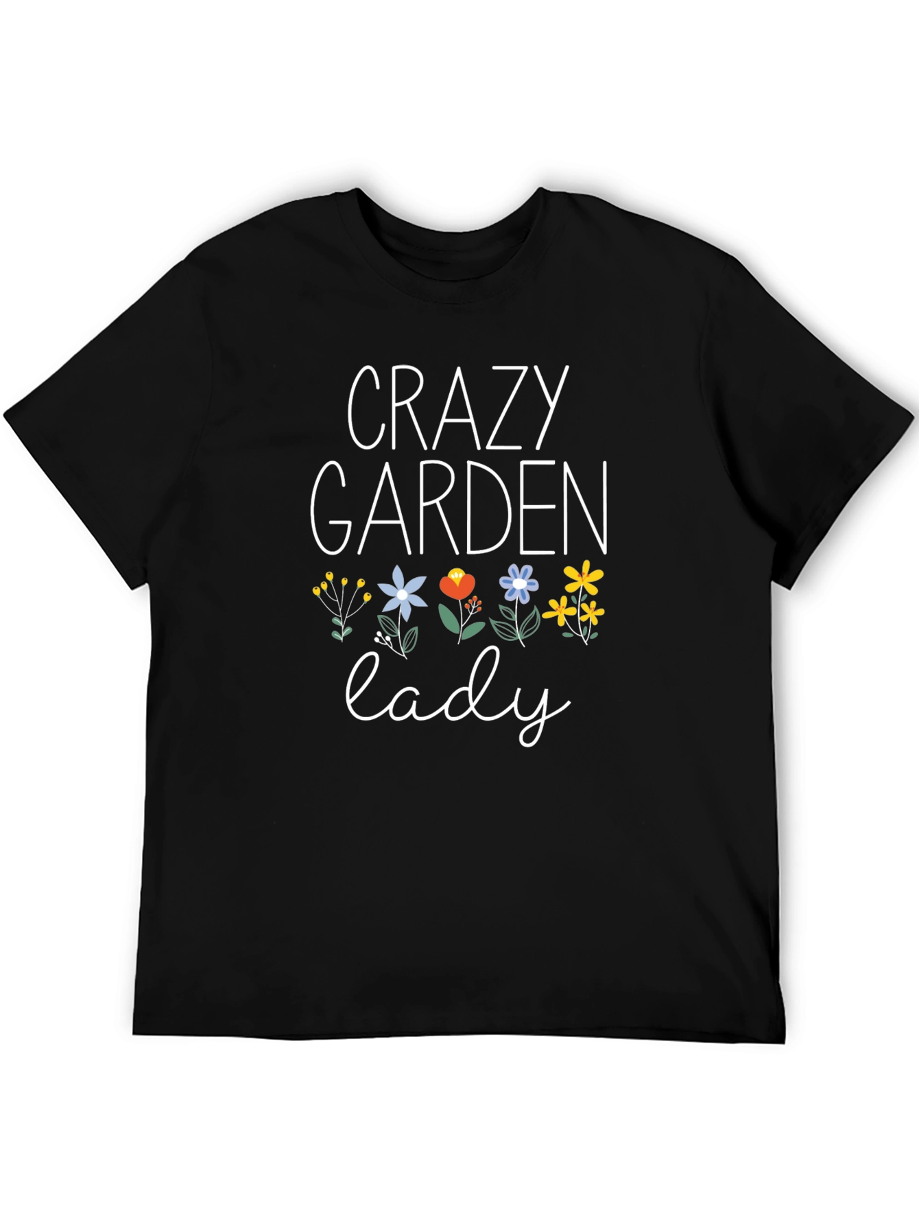 Crazy Garden Lady Floral Graphic T-Shirt