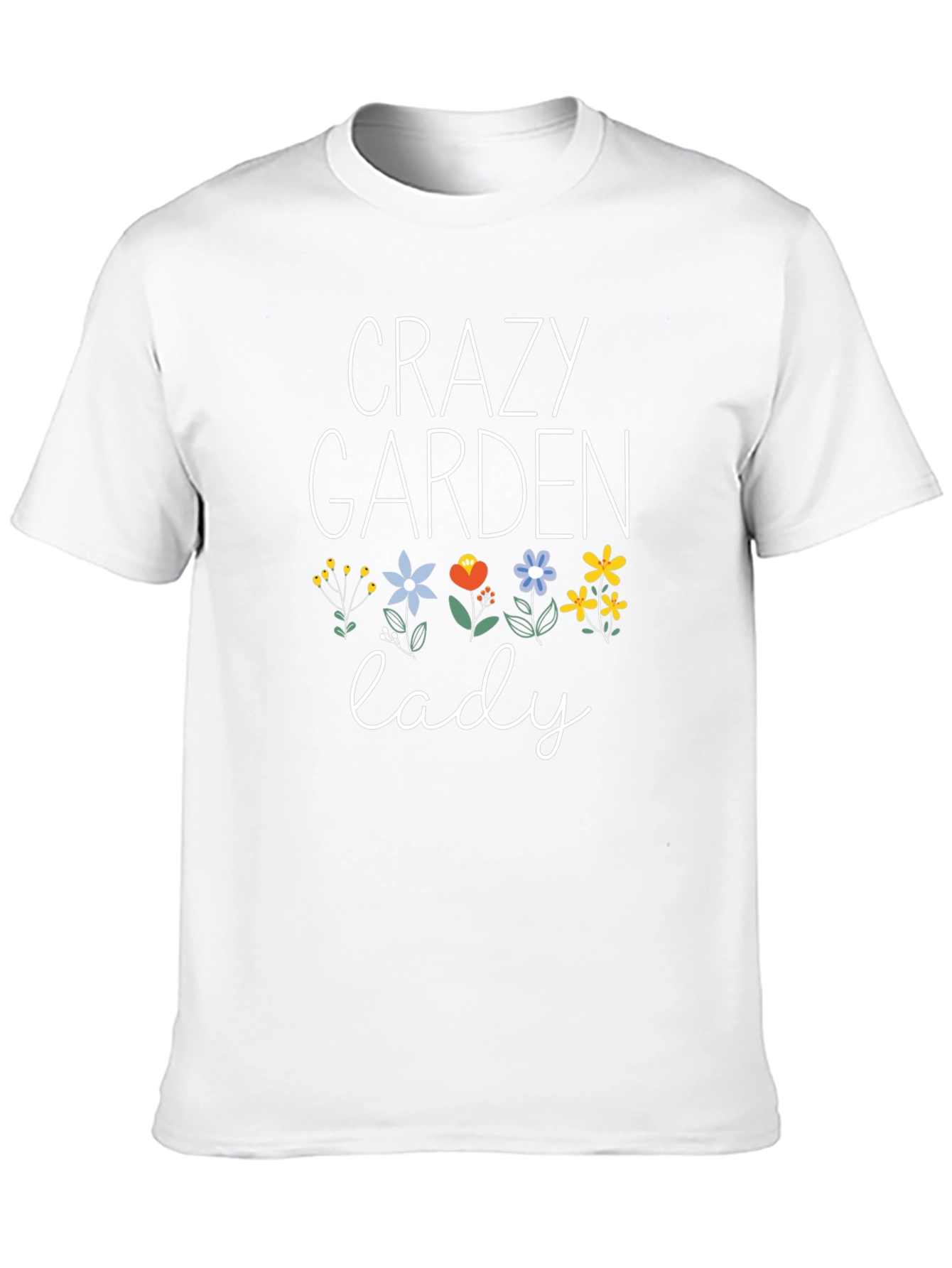 Crazy Garden Lady Floral Graphic T-Shirt