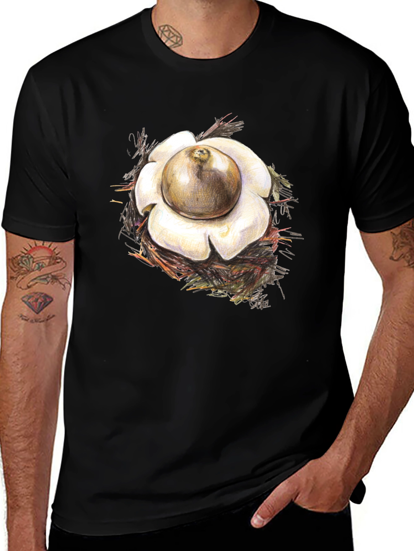 Earthstar Mushroom Graphic Tee - Unique Design