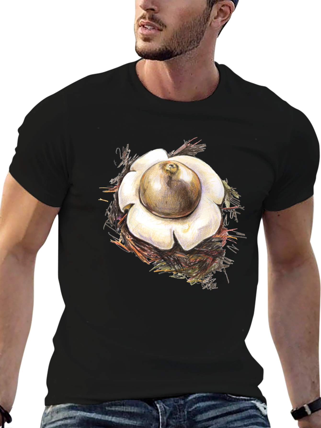 Earthstar Mushroom Graphic Tee - Unique Design
