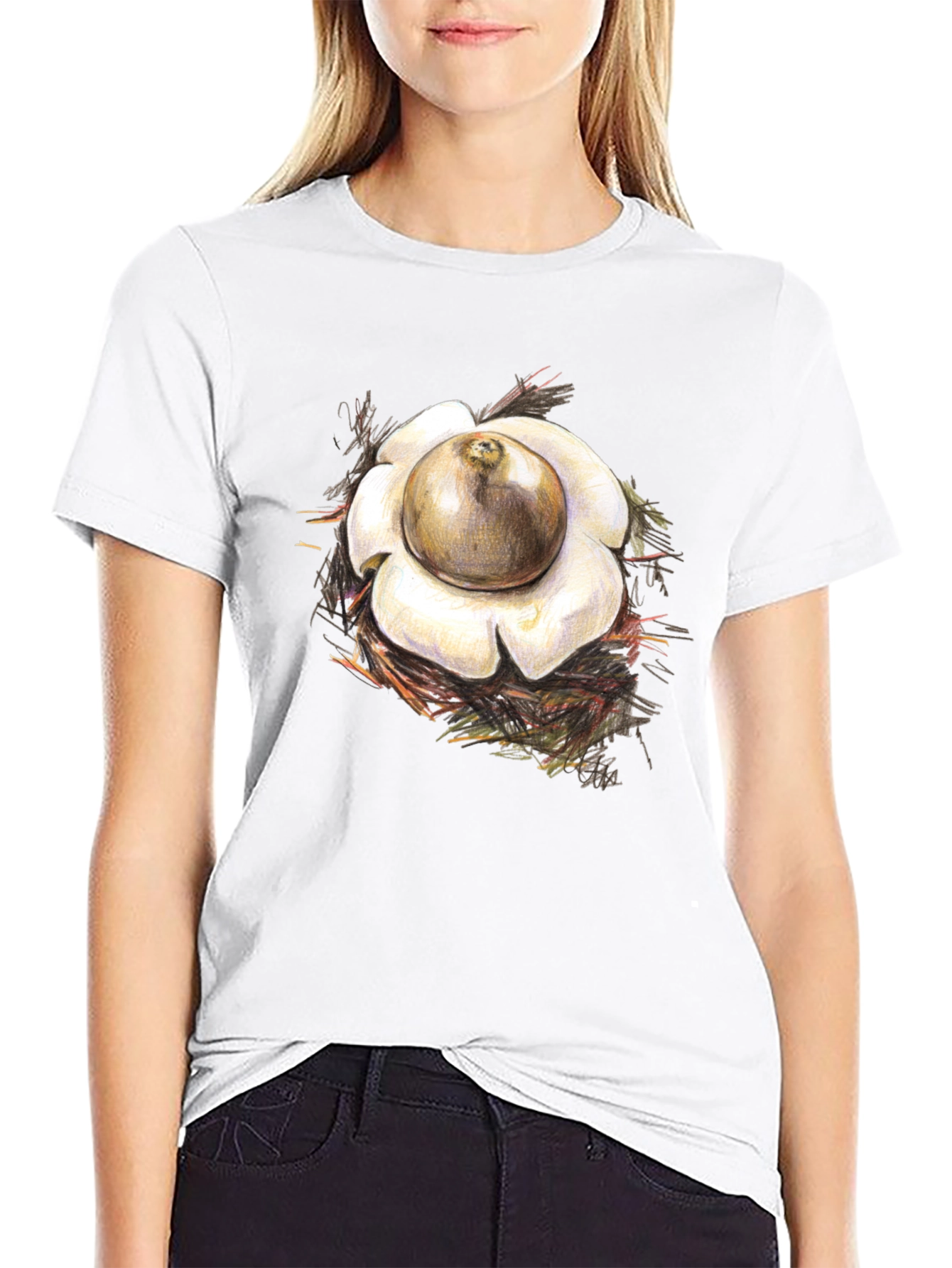 Earthstar Mushroom Graphic Tee - Unique Design