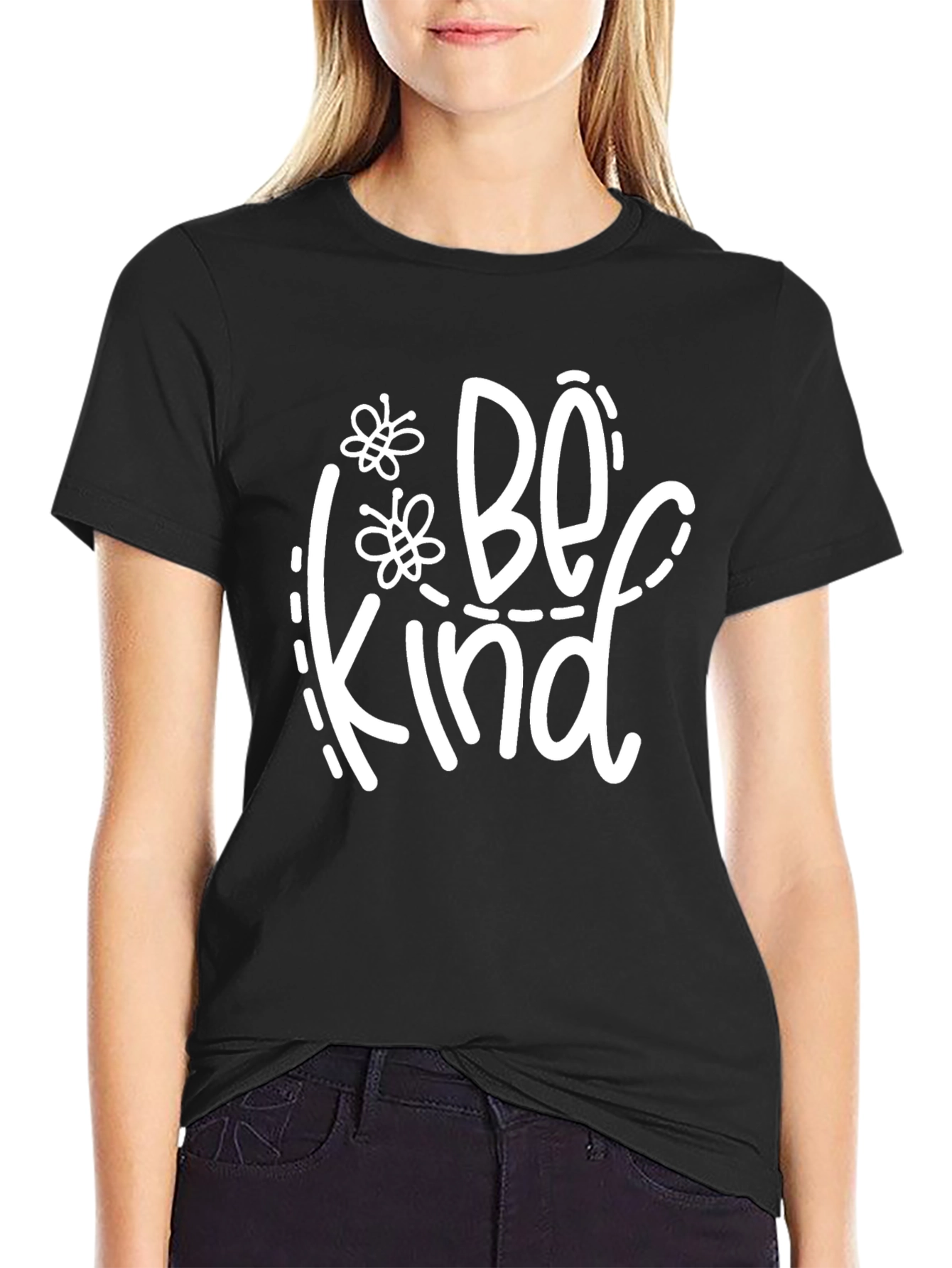 Be Kind Bee Graphic Black Tee
