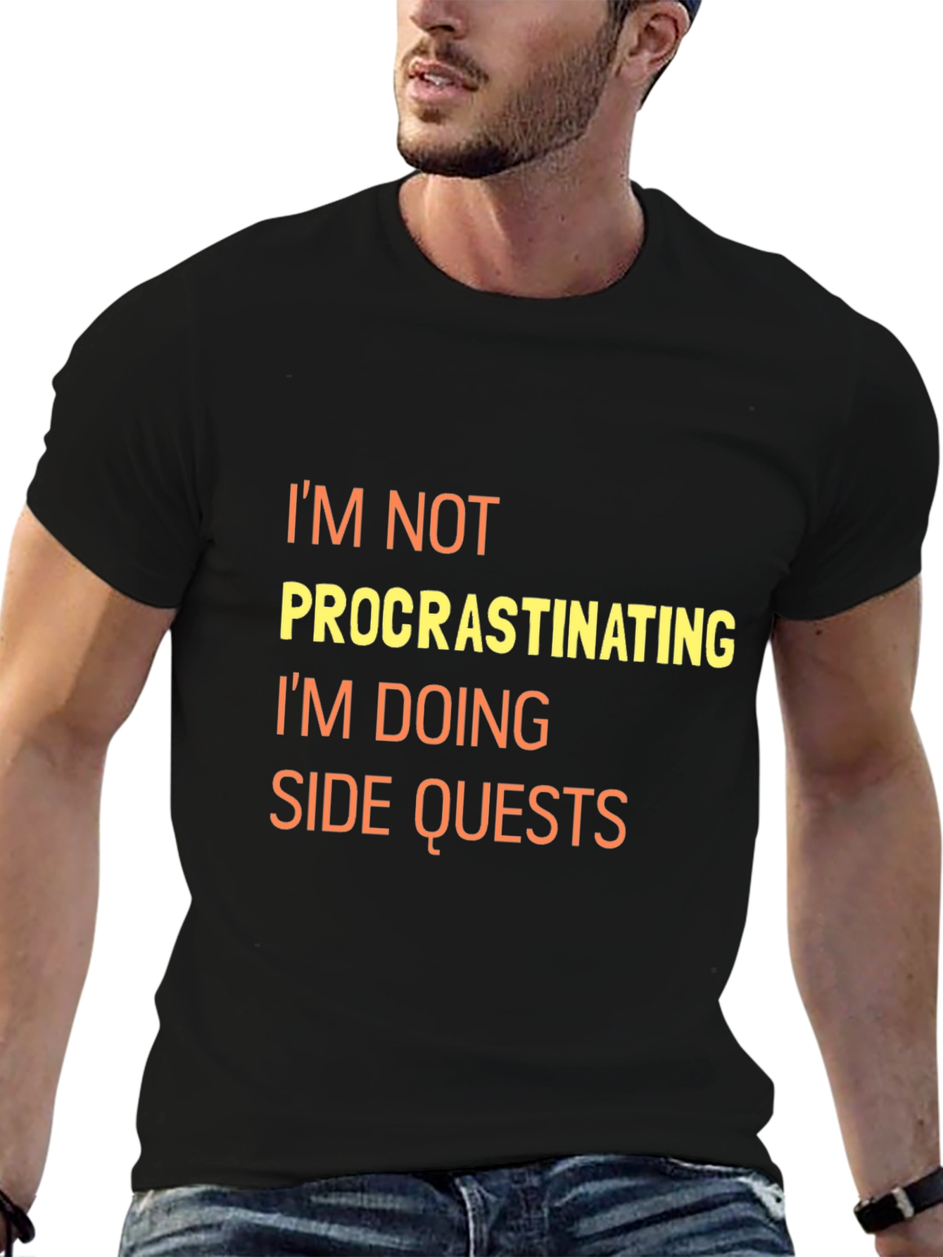 Side Quests Black Graphic Tee