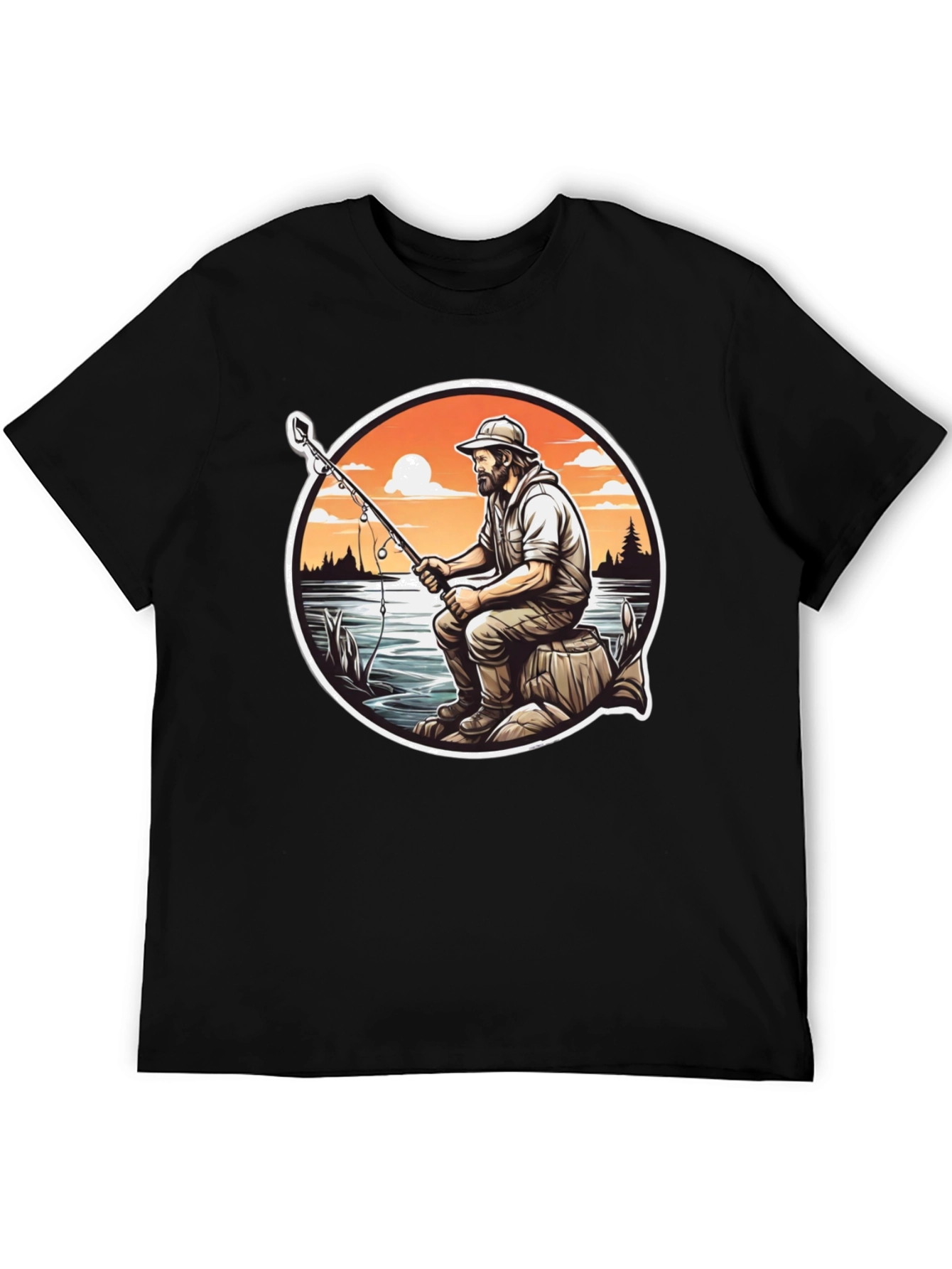 Fisherman Graphic Tee - Nature Lovers T-Shirt