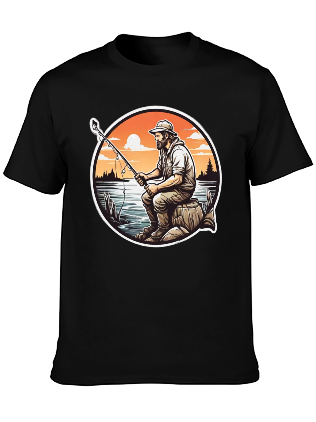 Fisherman Graphic Tee - Nature Lovers T-Shirt