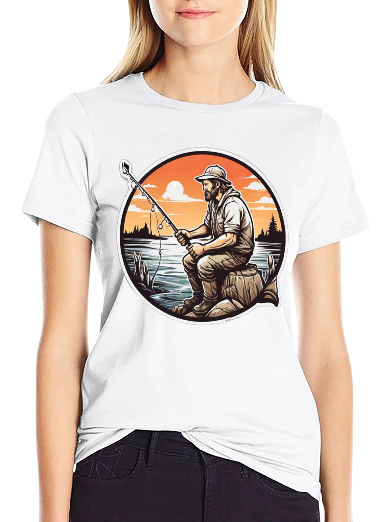 Fisherman Graphic Tee - Nature Lovers T-Shirt