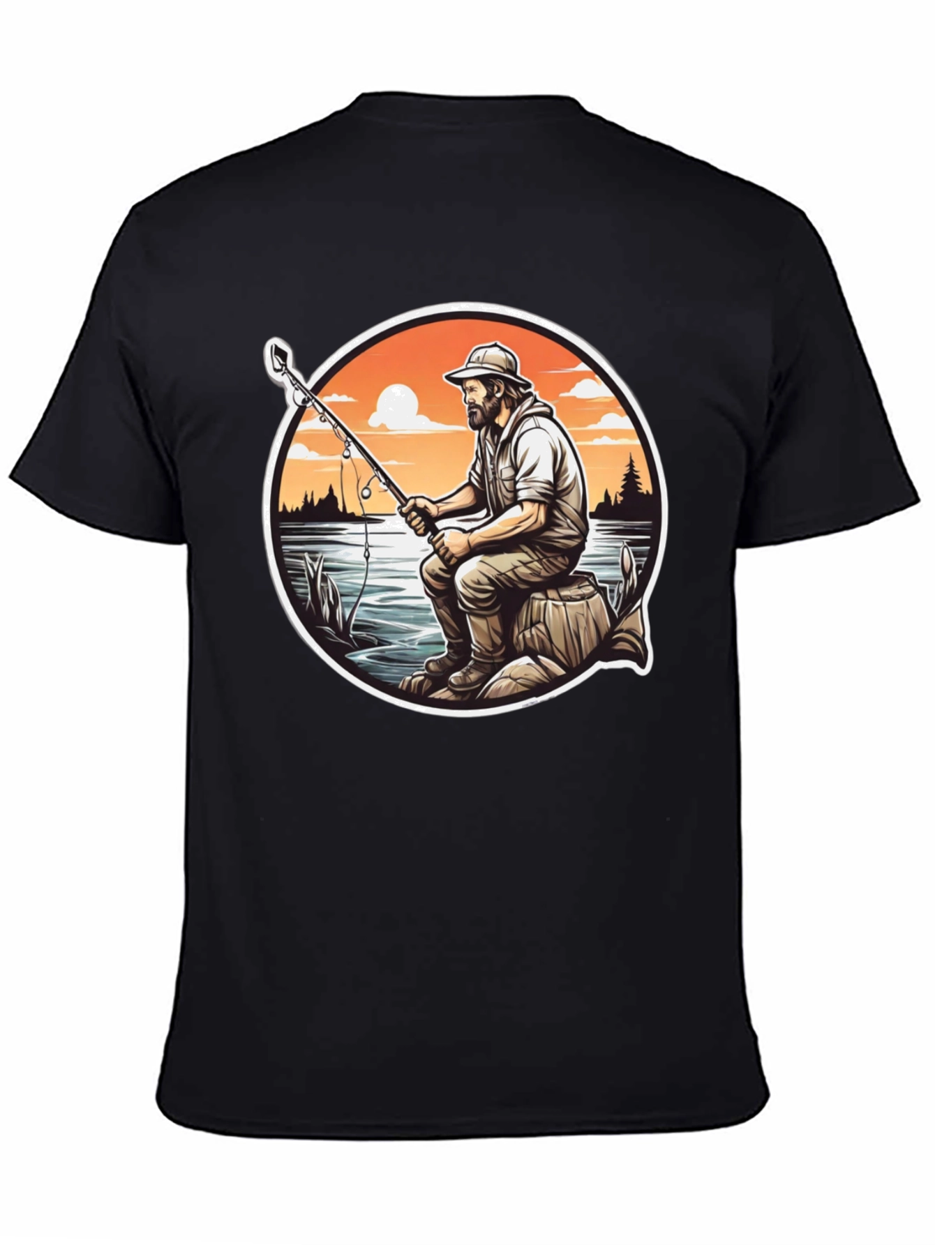 Fisherman Graphic Tee - Nature Lovers T-Shirt