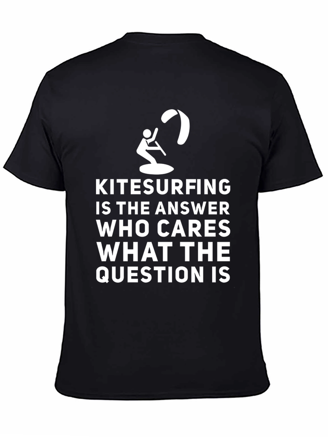 Kitesurfing Answer T-Shirt: Black Graphic Tee
