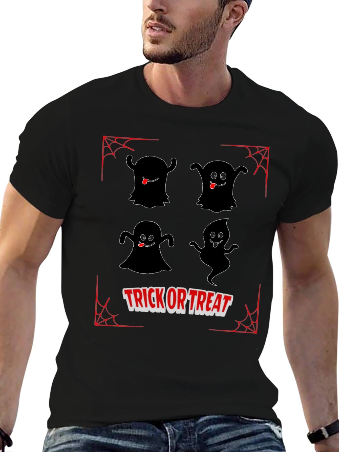 Halloween Trick or Treat Ghost Graphic T-Shirt
