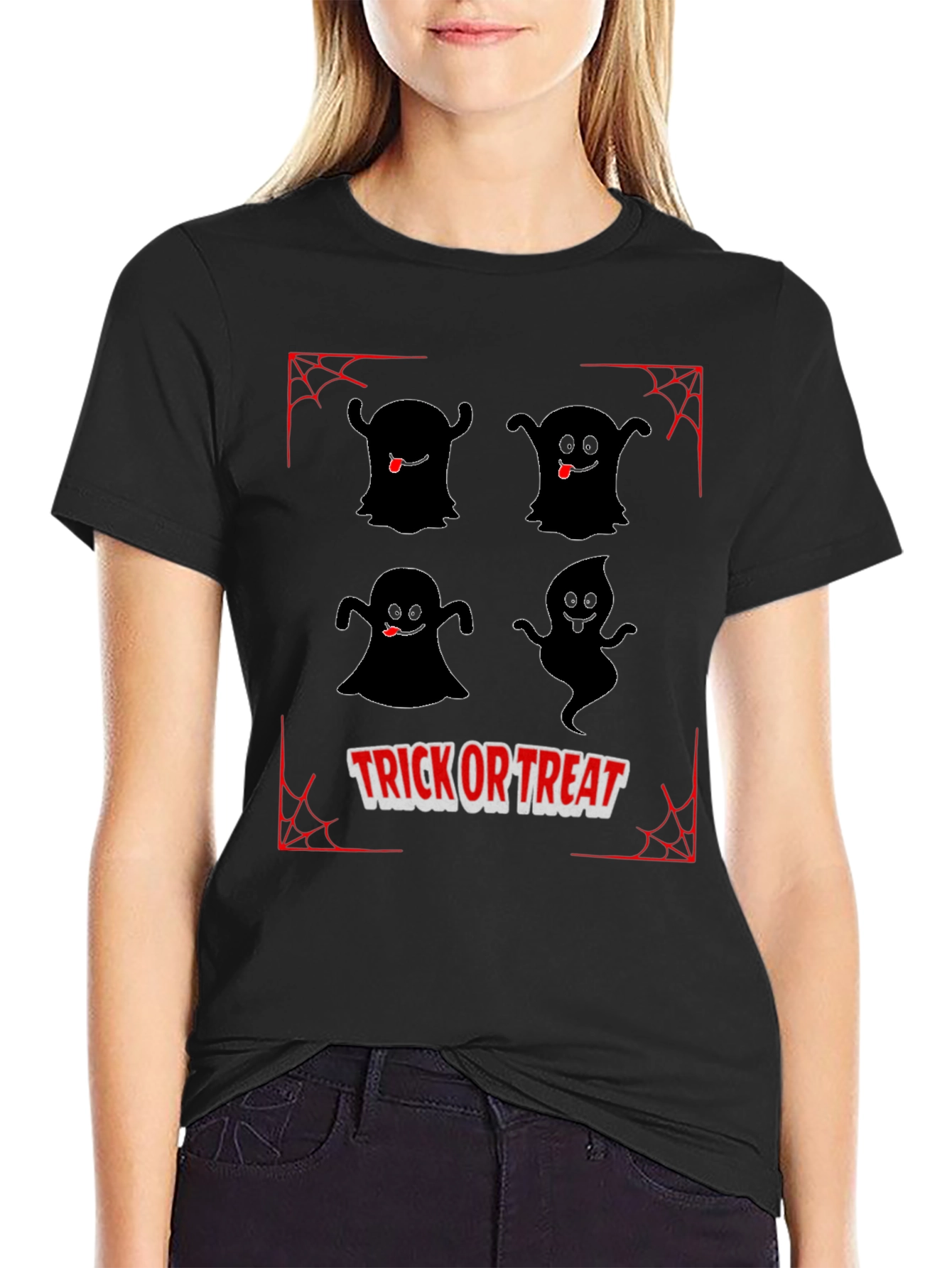 Halloween Trick or Treat Ghost Graphic T-Shirt