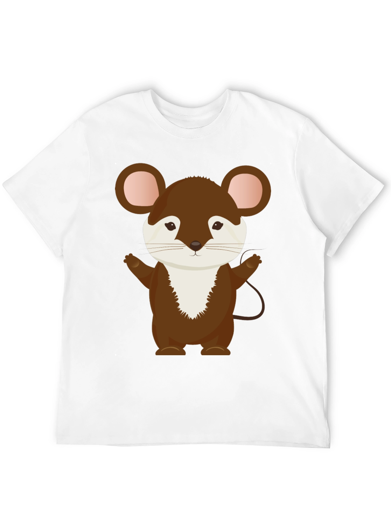 Cute Cartoon Mouse Black T-Shirt