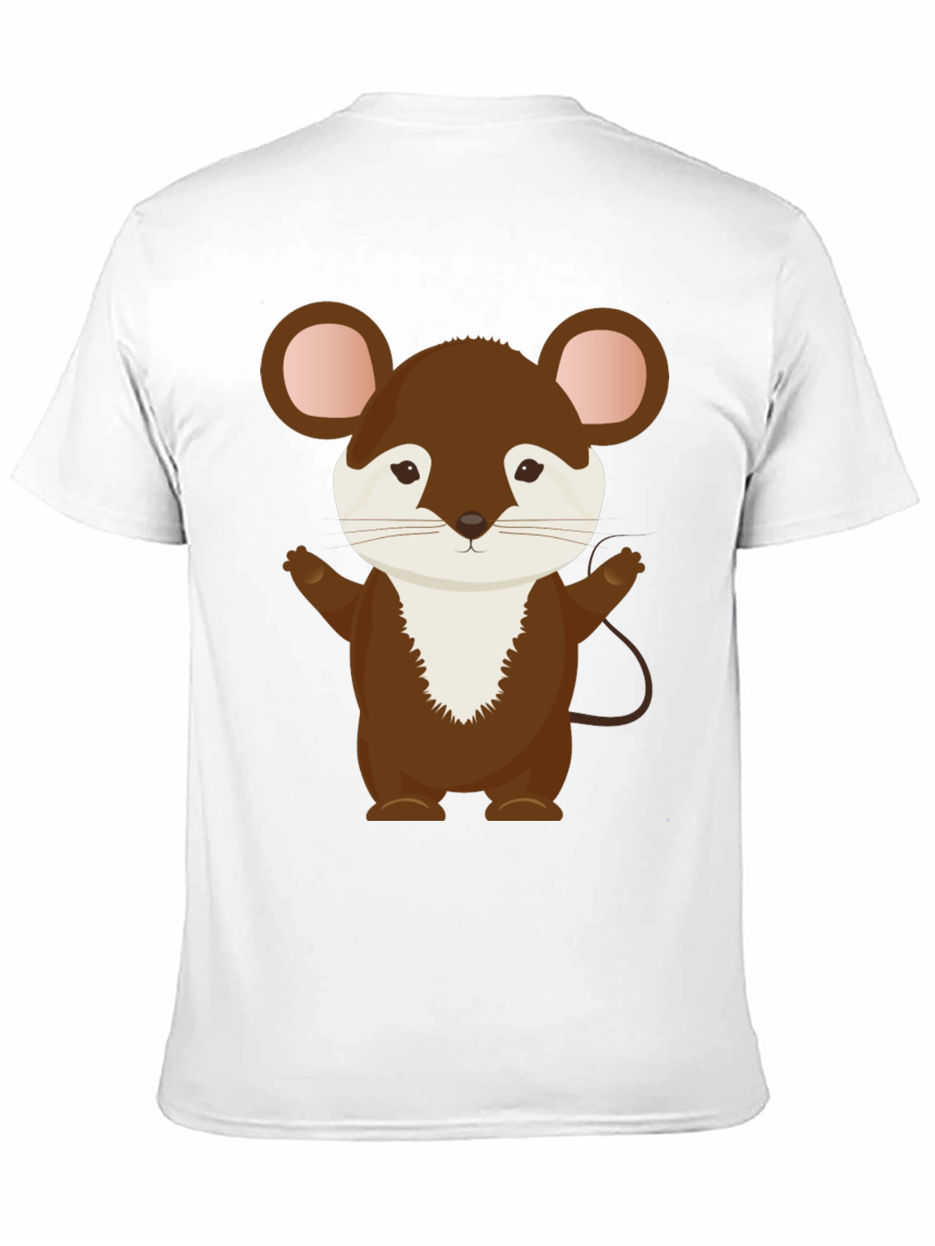 Cute Cartoon Mouse Black T-Shirt