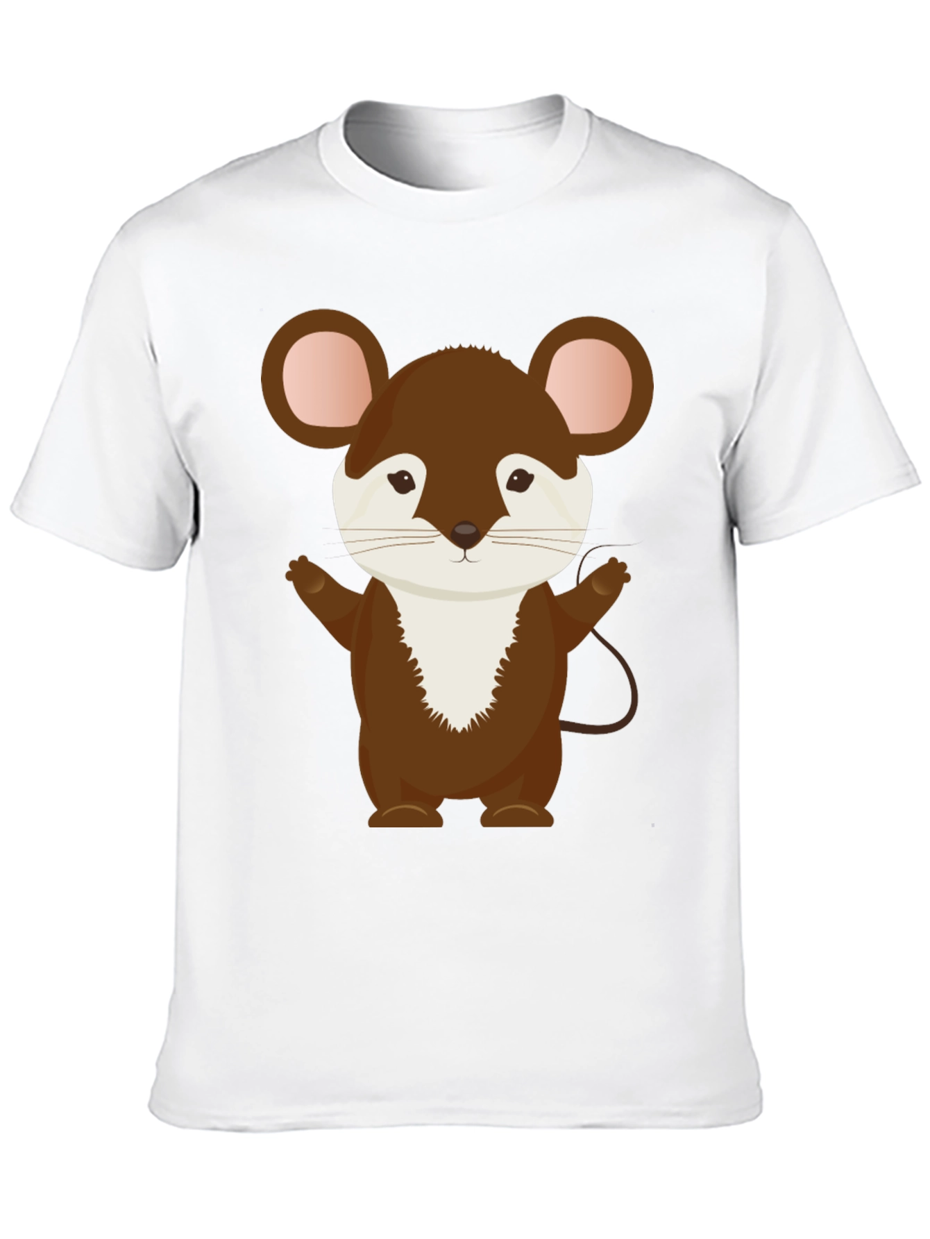 Cute Cartoon Mouse Black T-Shirt