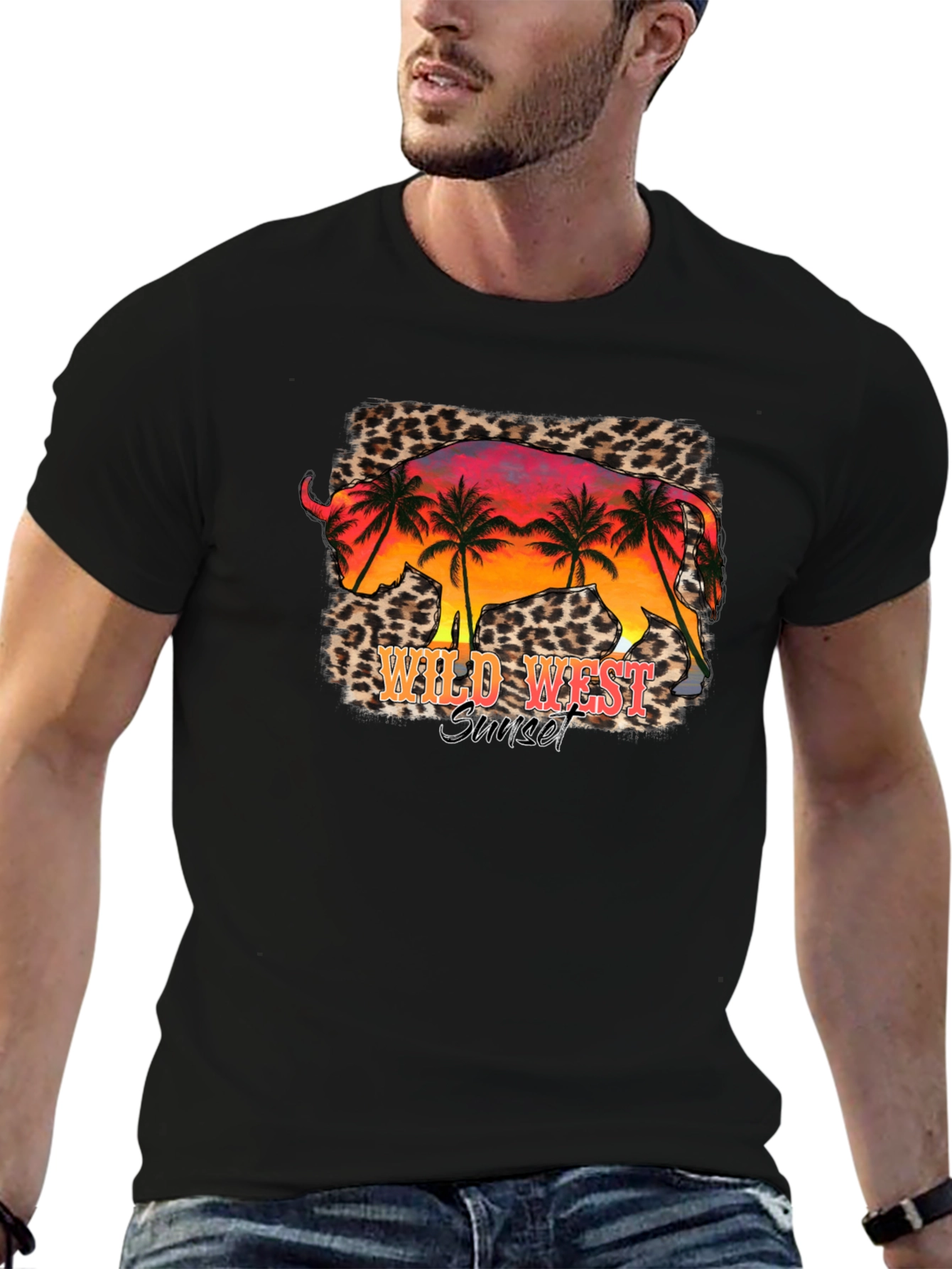 Wild West Sunset Graphic Tee - Black