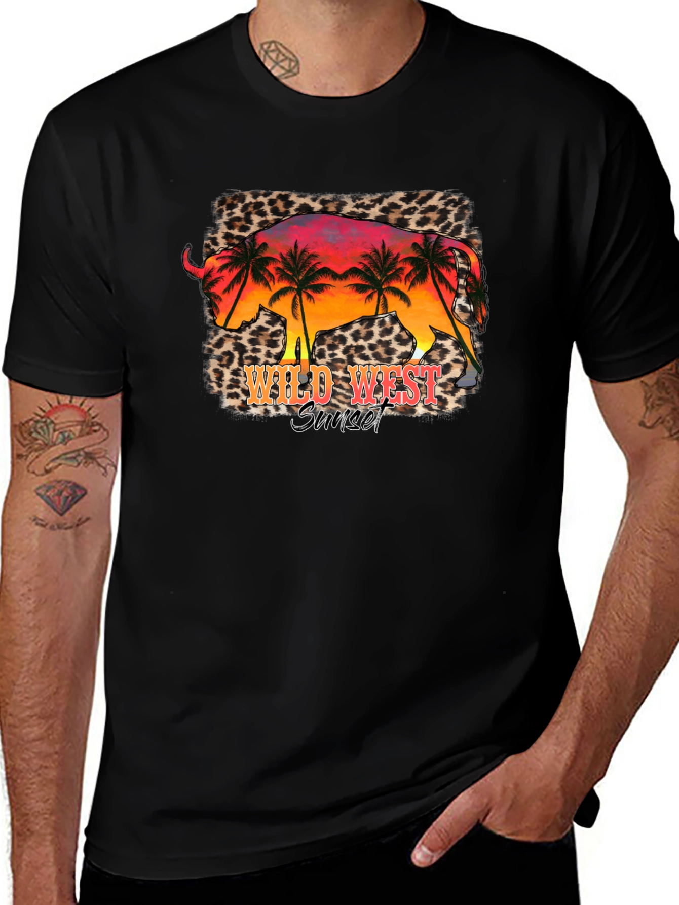 Wild West Sunset Graphic Tee - Black