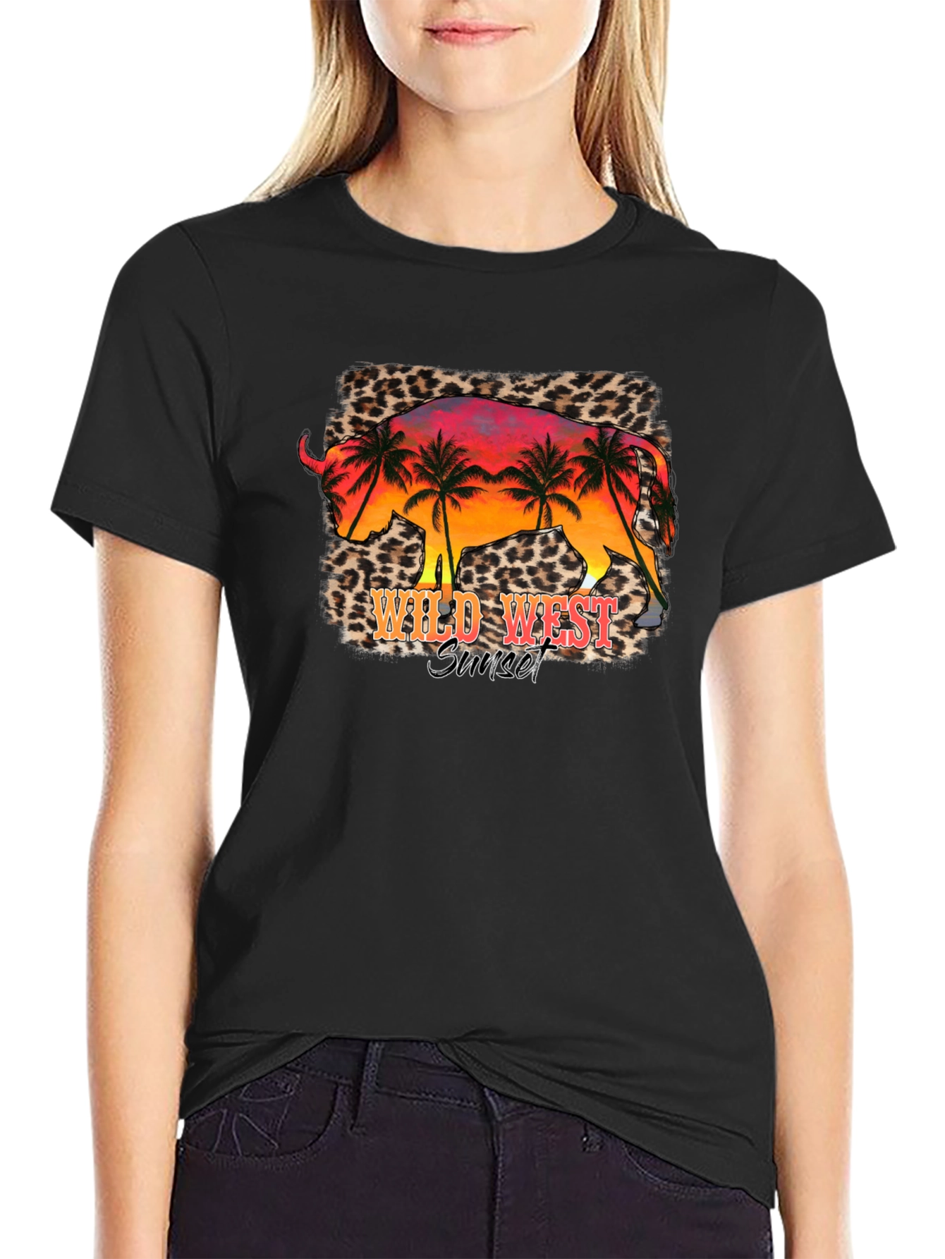 Wild West Sunset Graphic Tee - Black