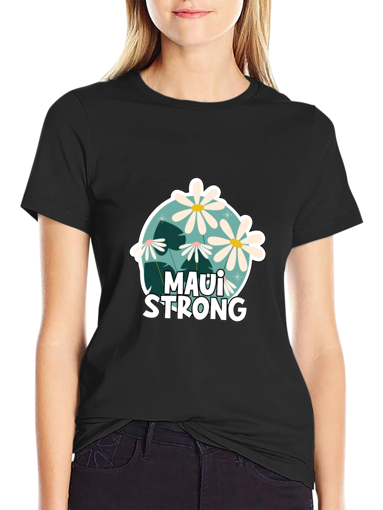 Maui Strong Graphic Tee - Black Cotton Comfort