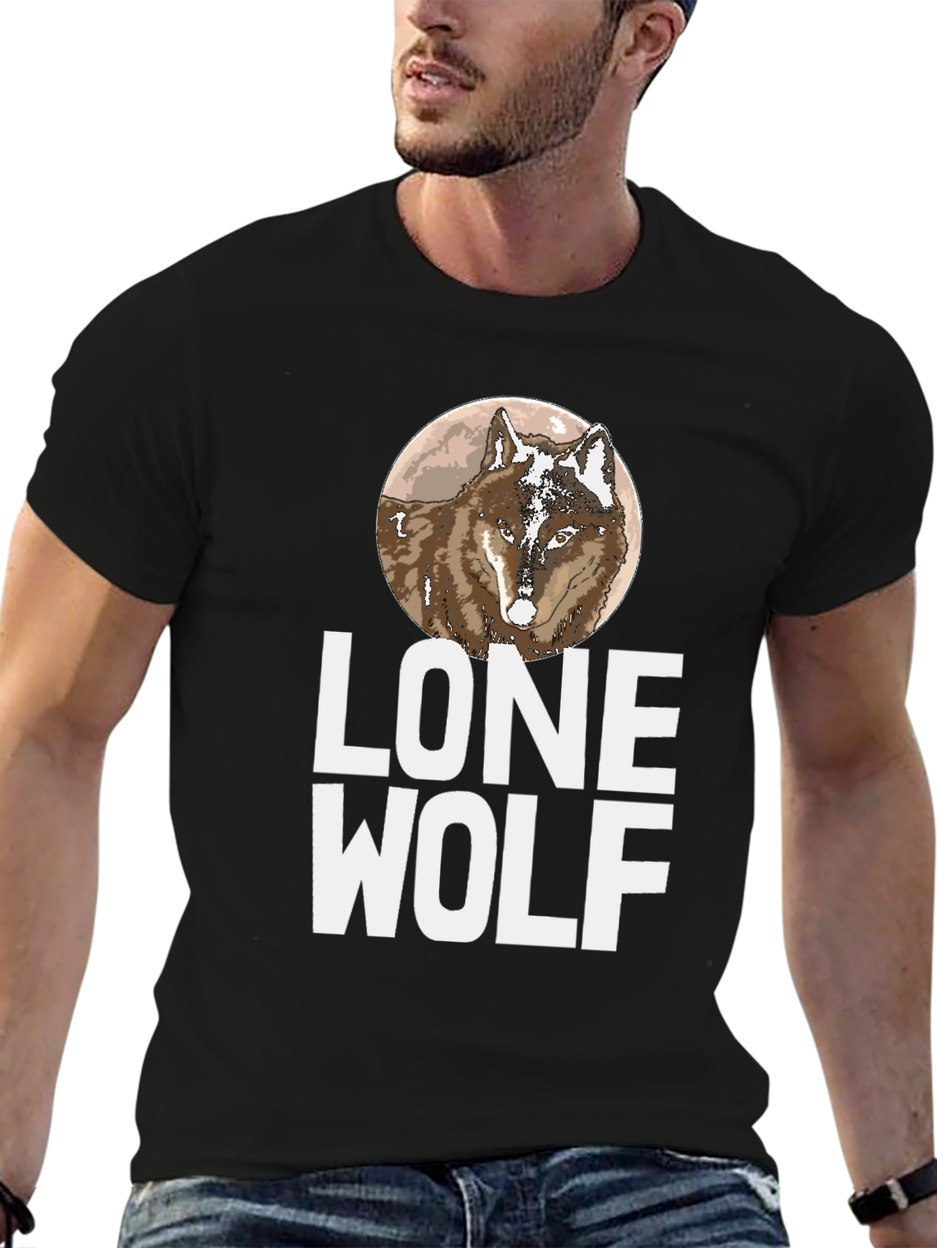 Lone Wolf Graphic Tee - Stylish Mens T-Shirt