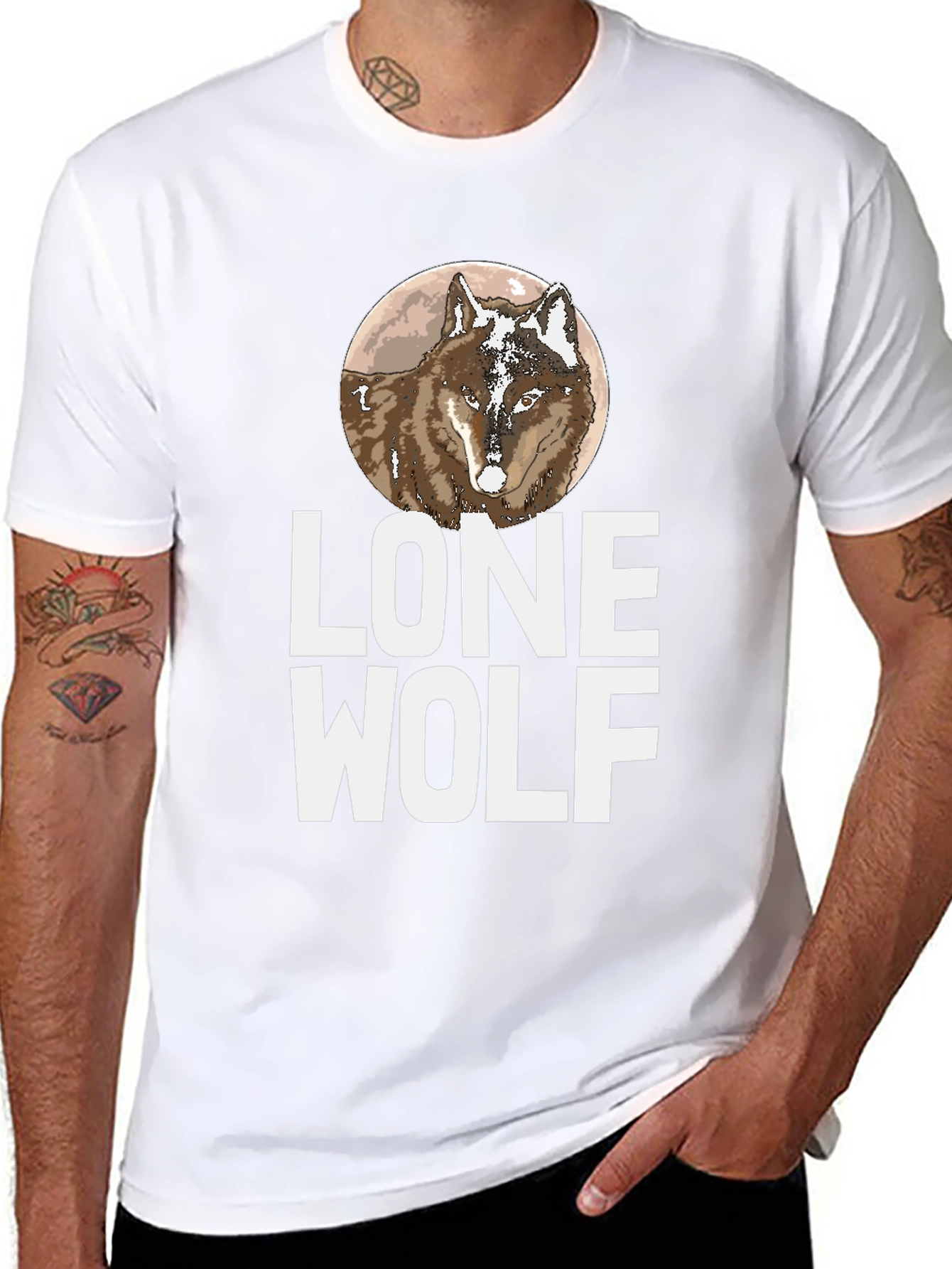 Lone Wolf Graphic Tee - Stylish Mens T-Shirt