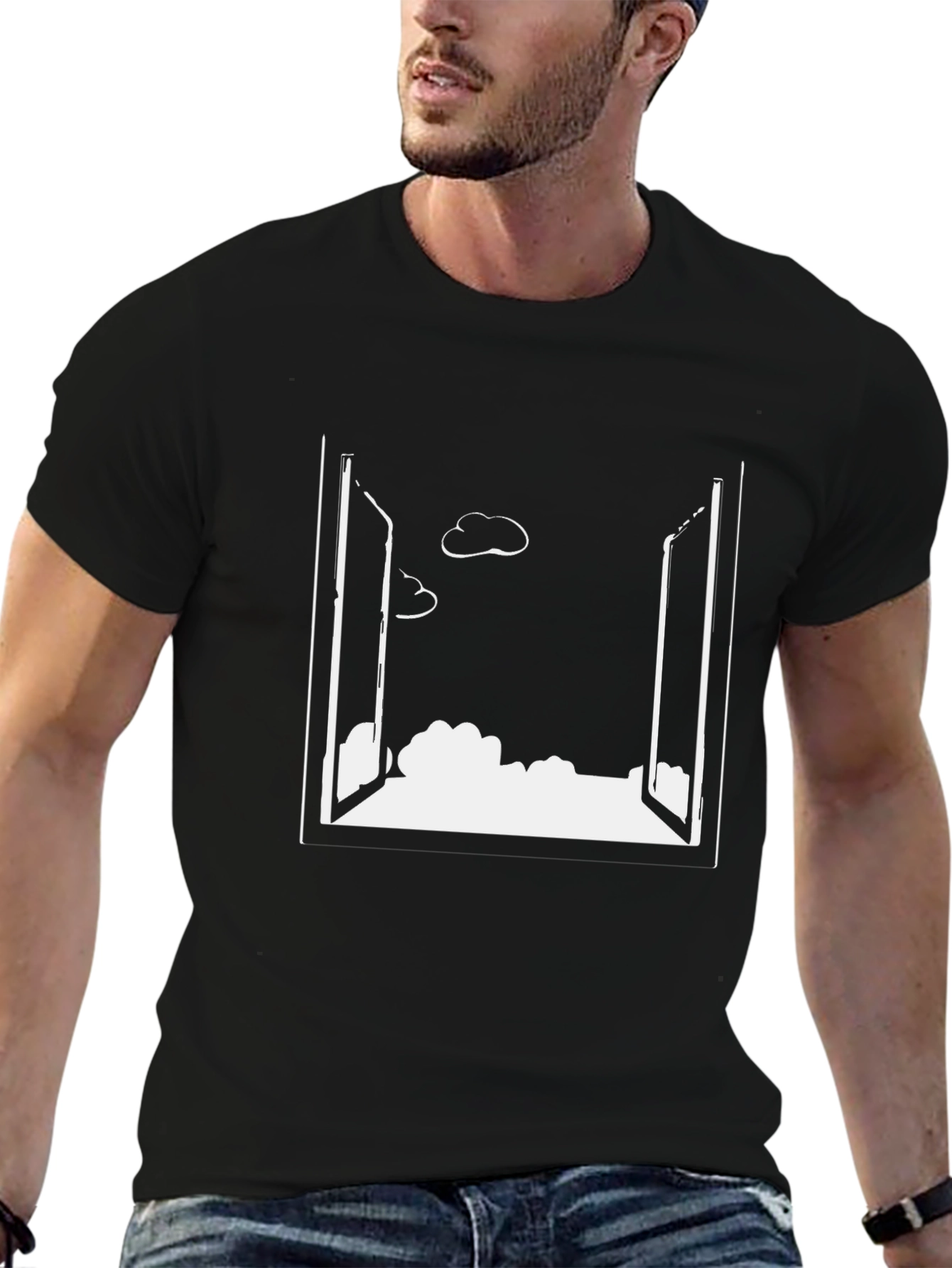 Open Window Cloudscape Black T-Shirt
