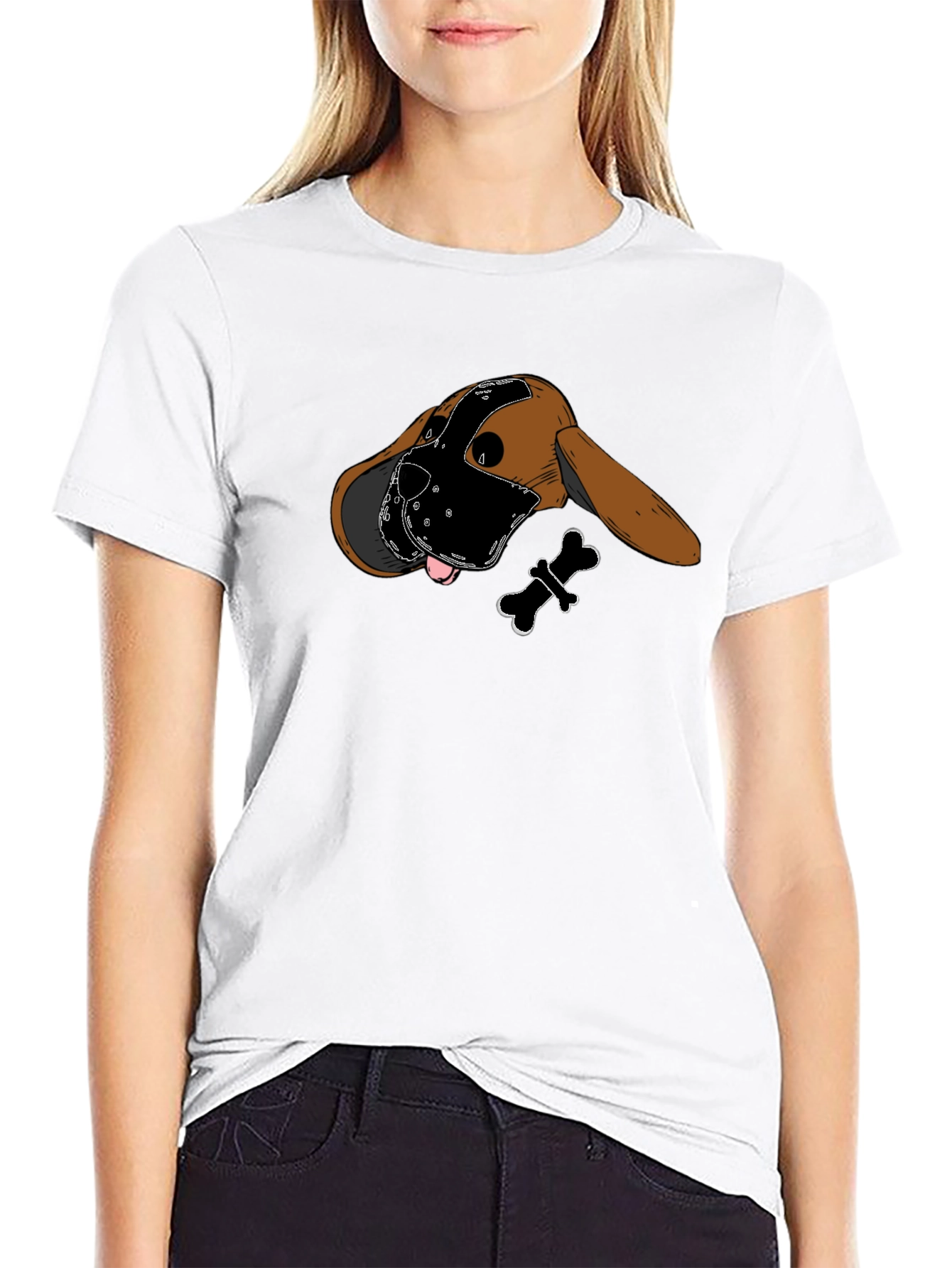 Dog in Mask Graphic T-Shirt