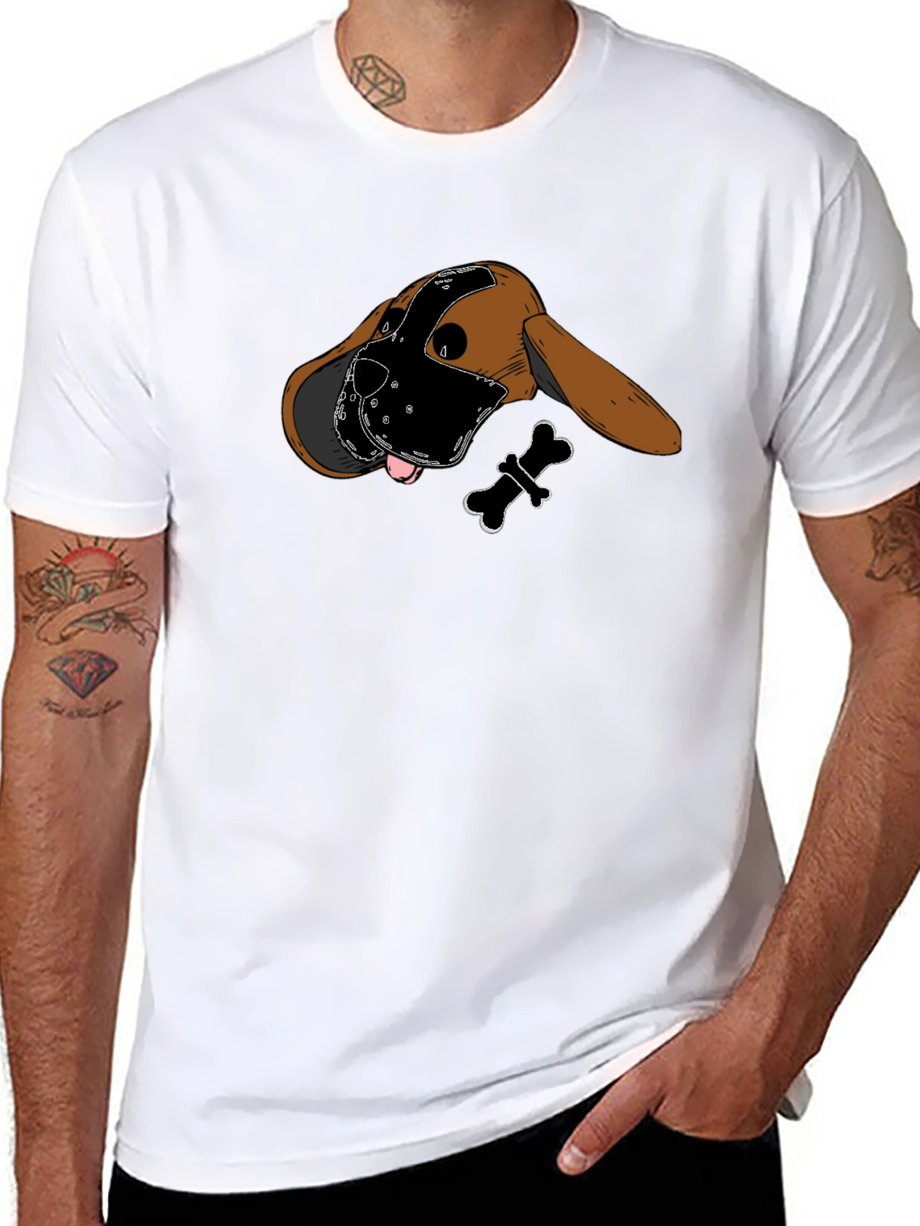 Dog in Mask Graphic T-Shirt